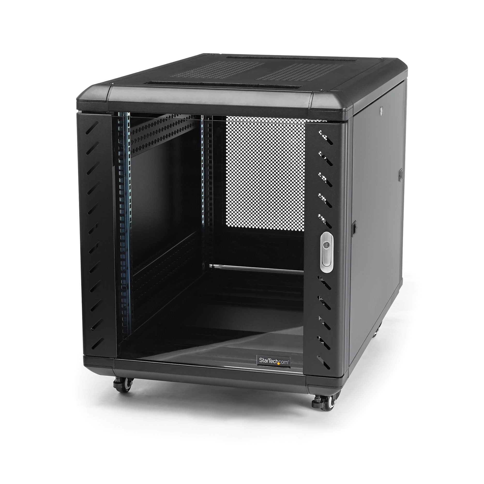 StarTech.com Armoire serveur non assemblee avec roulettes 12U 91 cm - Rack armoire - noir - 12U - 36"