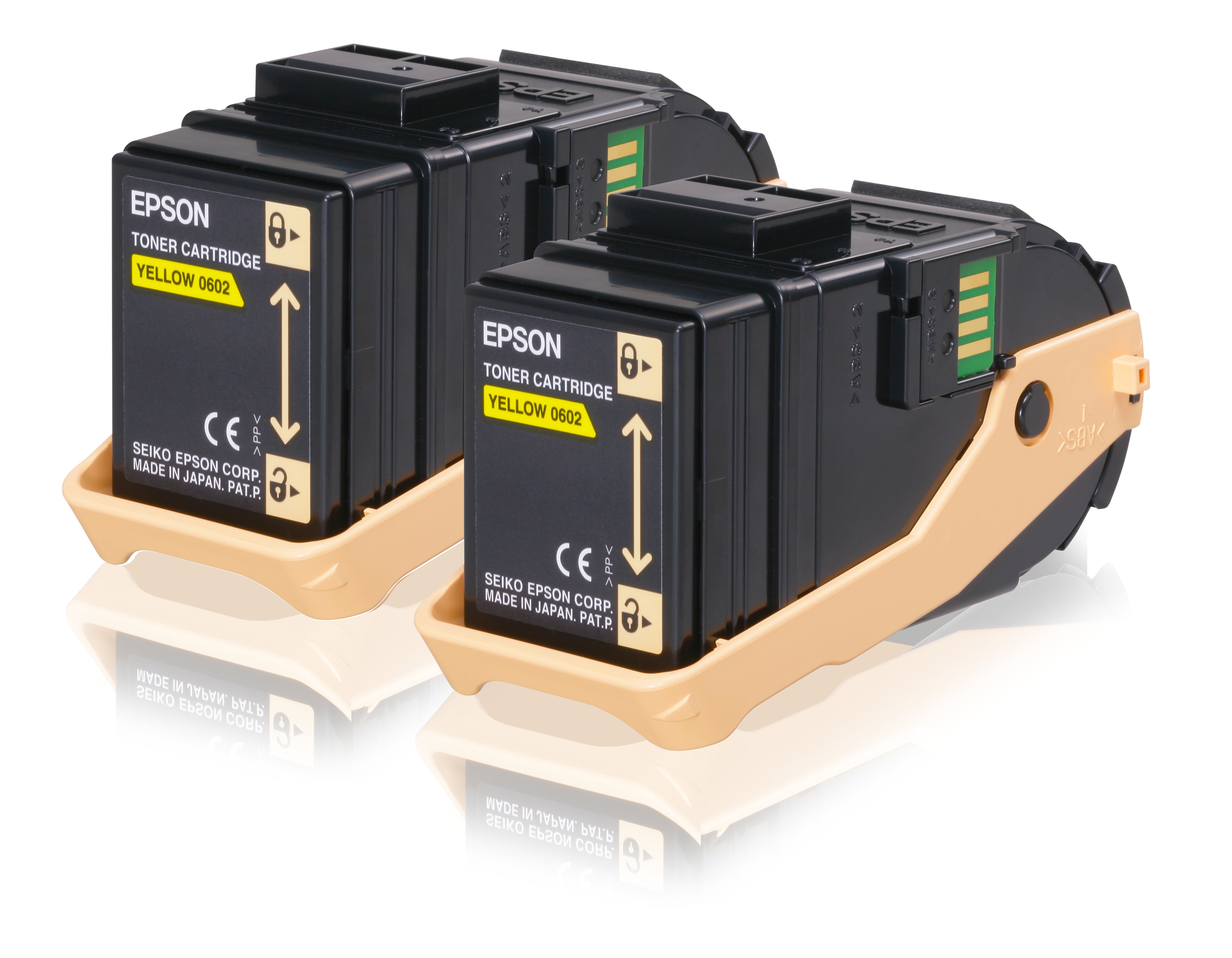 Epson Double Pack - Pack de 2 - jaune - original - cartouche de toner - pour Epson AL-C9500DN; AcuLaser C9300D2TN, C9300D3TNC, C9300DN, C9300DTN, C9300N, C9300TN