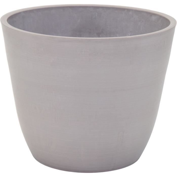 Pot de fleur - MEGA COLLECTIONS - Ecostone Egg - Ø 31 cm - H 25,5 cm - Taupe