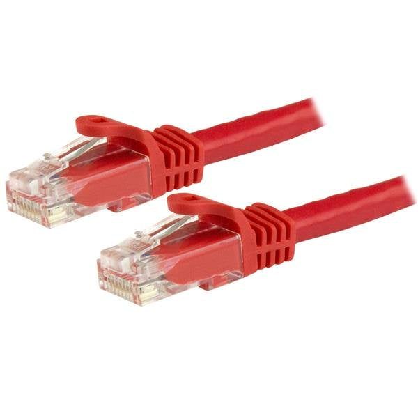 StarTech.com Câble réseau Cat6 Gigabit UTP sans crochet de 3m - Cordon Ethernet RJ45 anti-accroc - Câble patch Mâle / Mâle - Rouge - Cordon de raccordement - RJ-45 (M) pour RJ-45 (M) - 3 m - UTP - CAT 6 - moulé, sans crochet - rouge