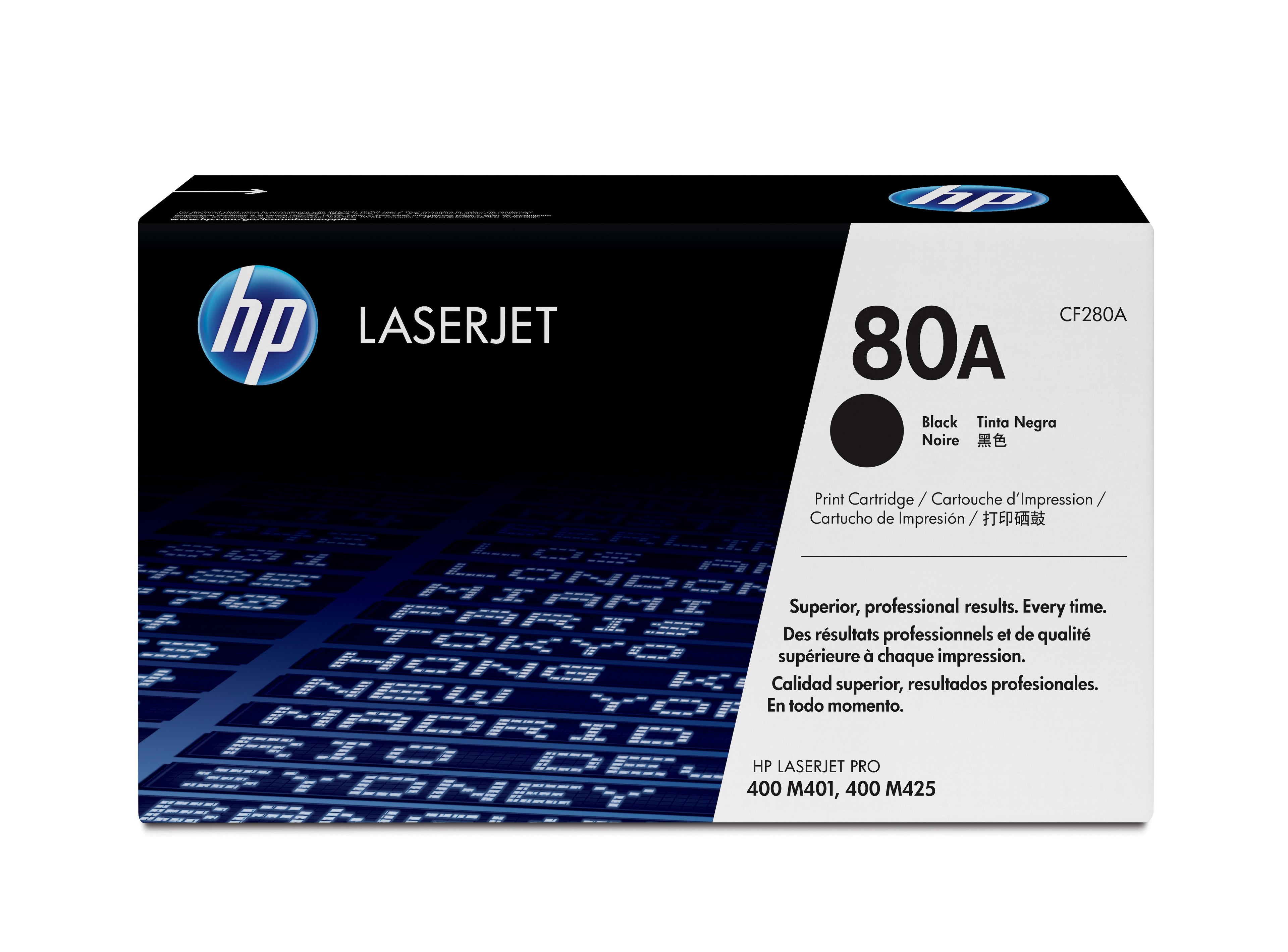 HP 80A - Noir - original - LaserJet - cartouche de toner (CF280A) - pour LaserJet Pro 400 M401, MFP M425
