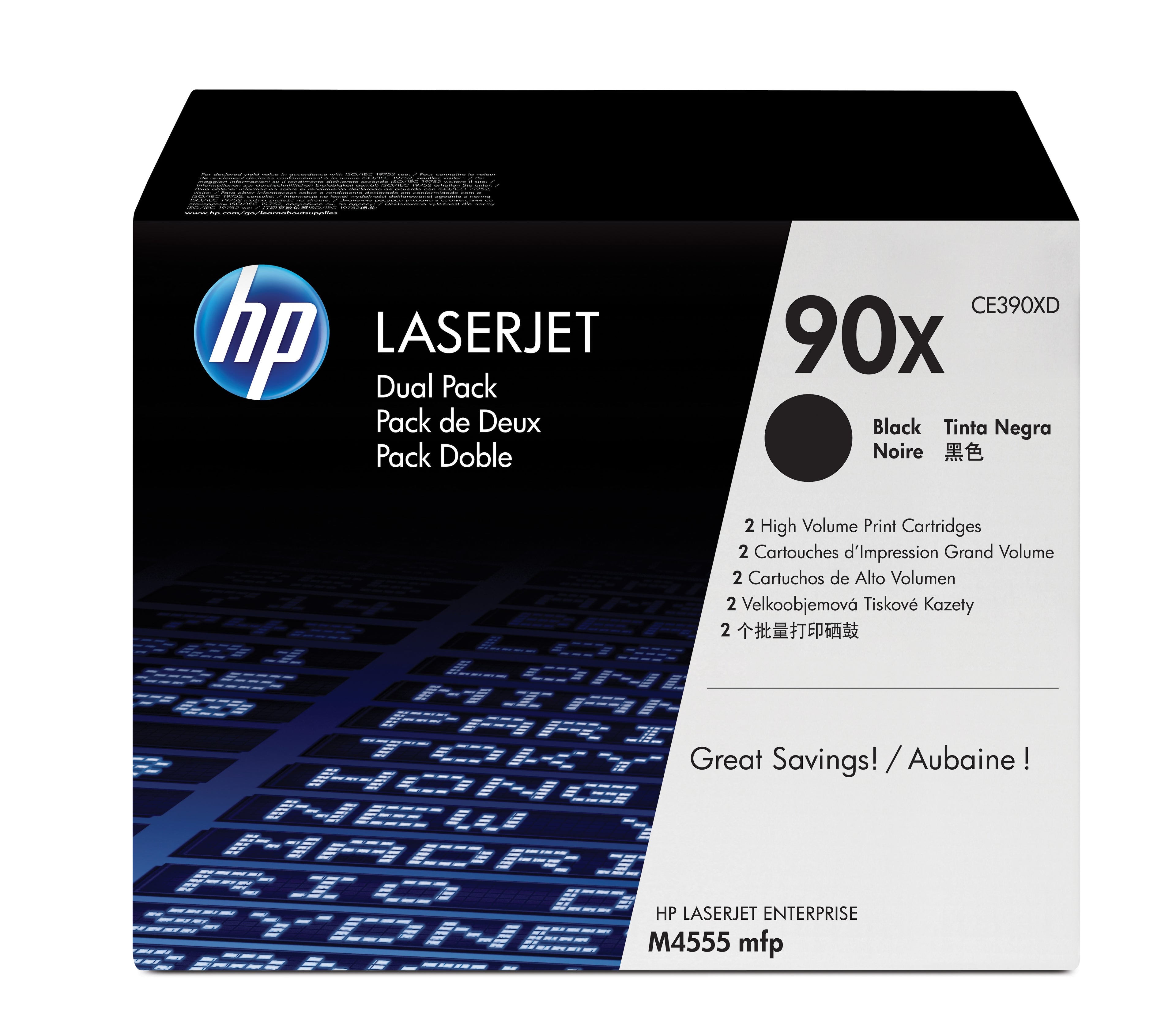 HP 90X - Pack de 2 - à rendement élevé - noir - original - LaserJet - cartouche de toner (CE390XD) - pour LaserJet Enterprise 600 M602dn, 600 M602m, 600 M602n, 600 M602x, M4555 MFP, M603xh