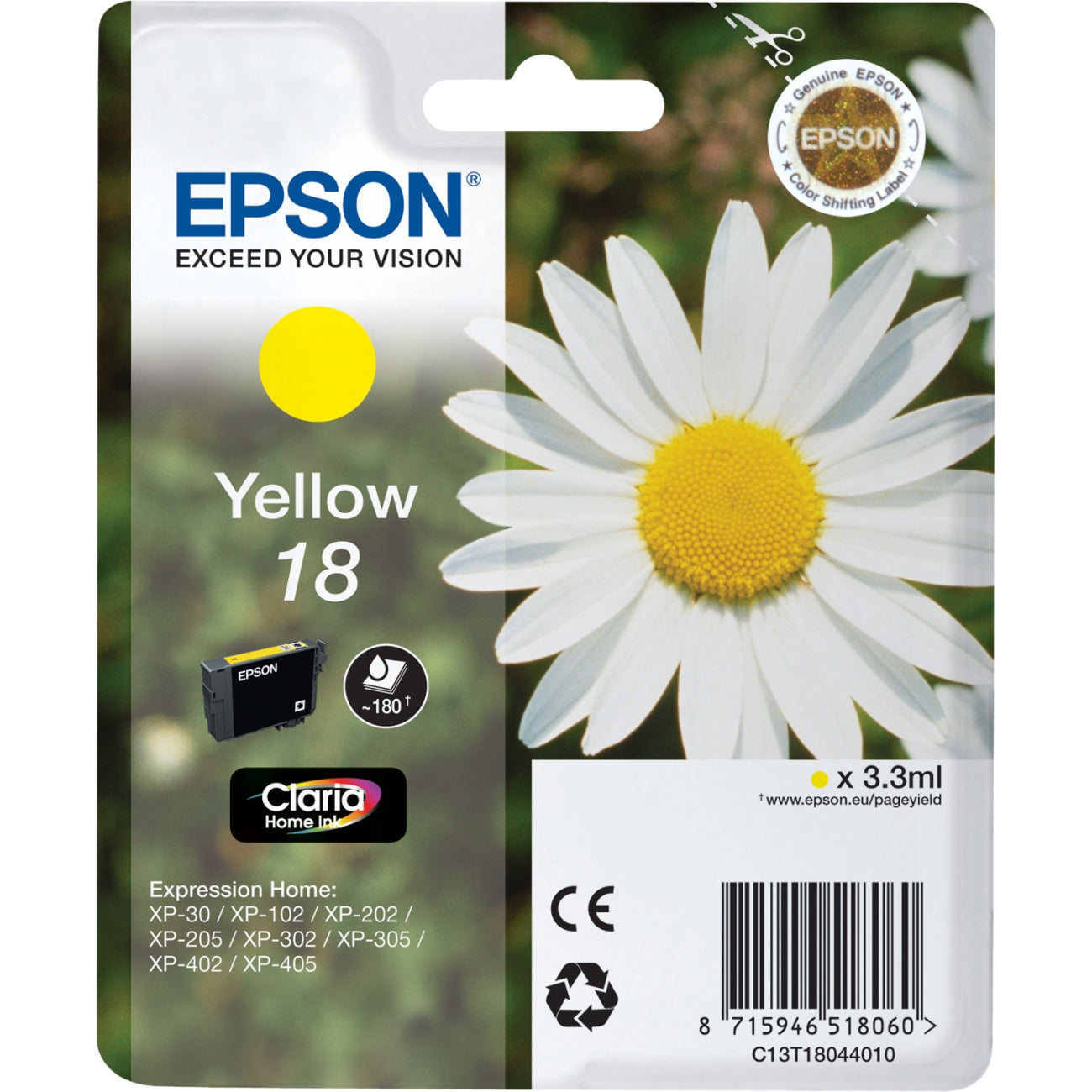 Cartouche d'Encre Compatible Epson Cartucho Epson 18 amarillo Jaune