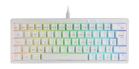Clavier Gamer mécanique (Yellow Silent) Mars Gaming MKMiniPro RGB (Blanc)