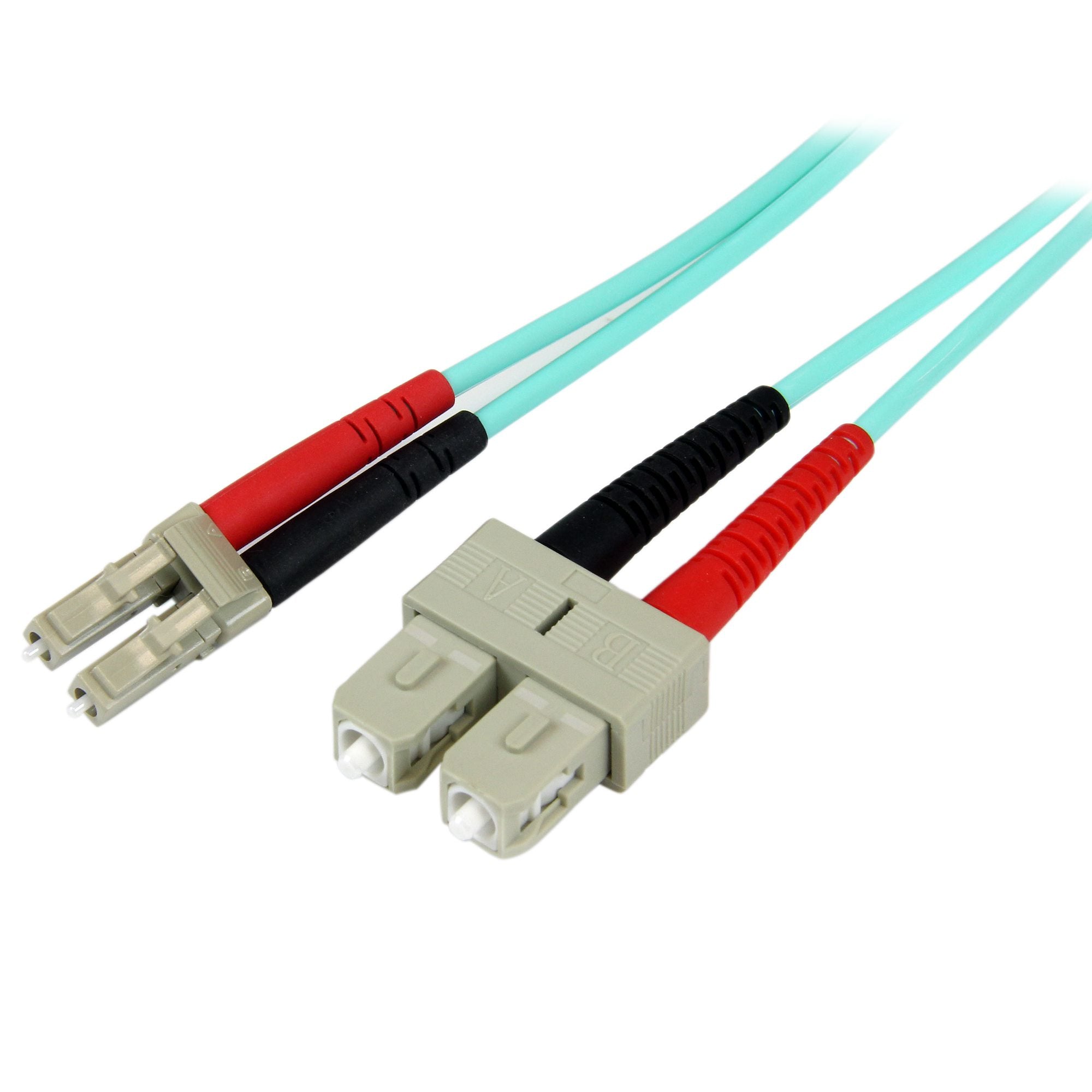 StarTech.com Câble Fibre Optique Multimode de 2m LC/UPC vers SC/UPC OM3 - Cordon de raccordement - LC multi-mode (M) pour SC multi-mode (M) - 2 m - 2 m - fibre optique - duplex - 50 / 125 microns - turquoise