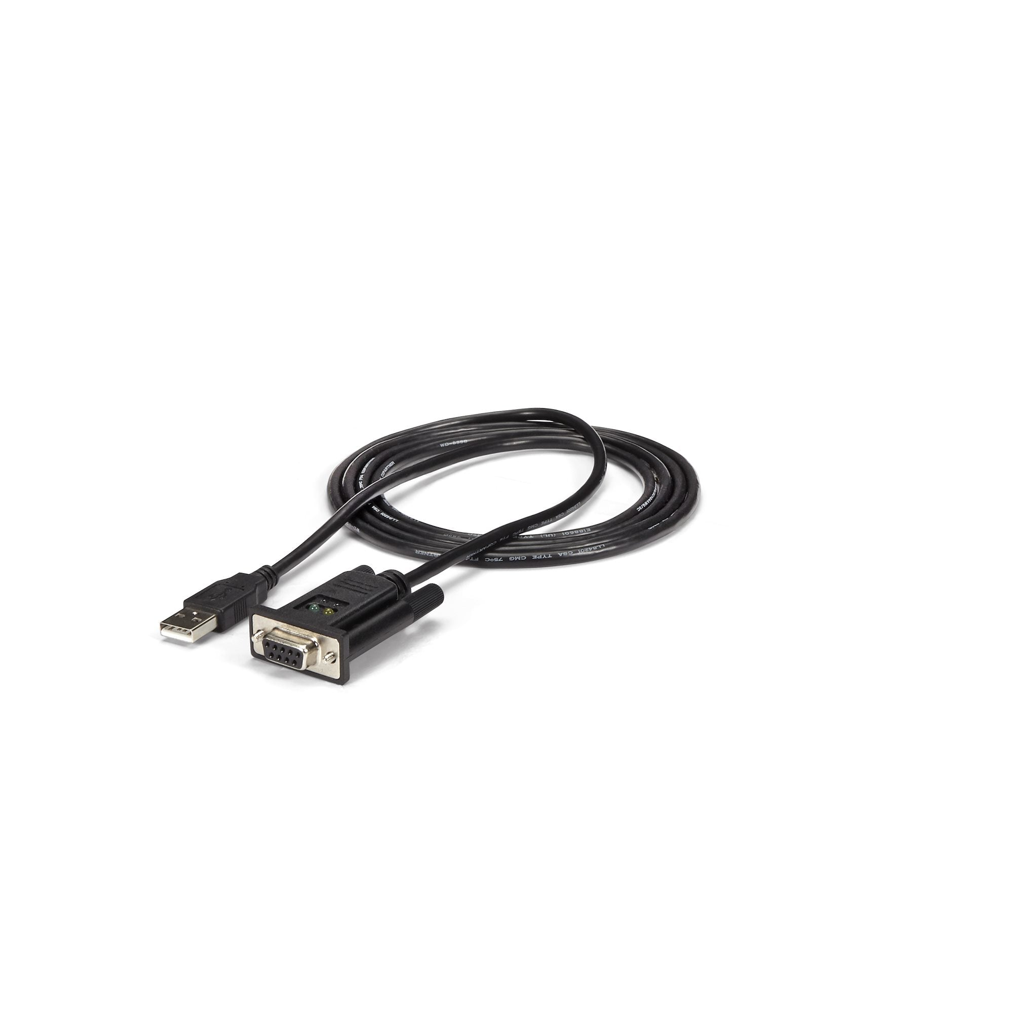 StarTech.com Câble adaptateur DCE USB vers série RS232 DB9 null modem 1 port avec FTDI - Adaptateur série - USB 2.0 - RS-232 - noir
