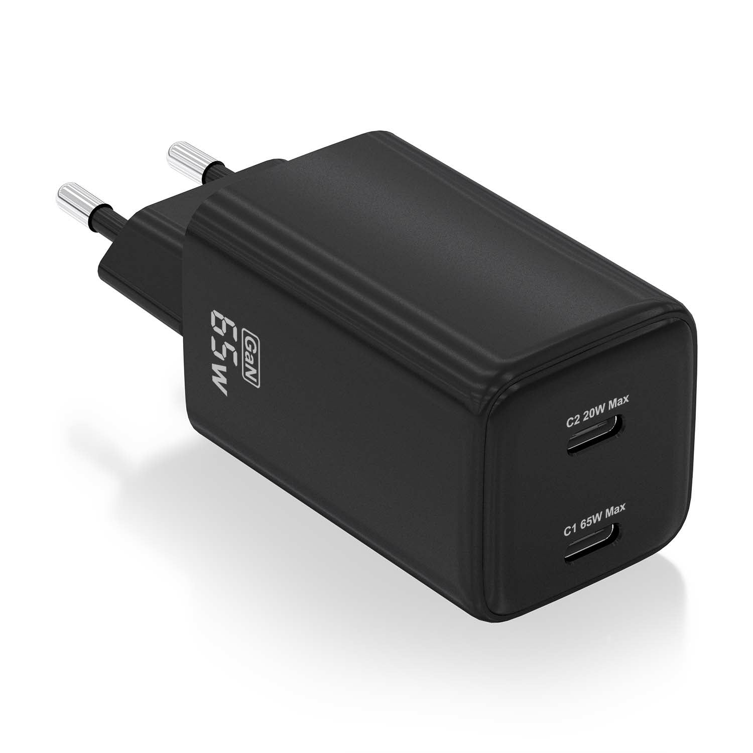 Chargeur mural Aisens ASCH-65W2P040-BK Noir 65 W (1 Unité)