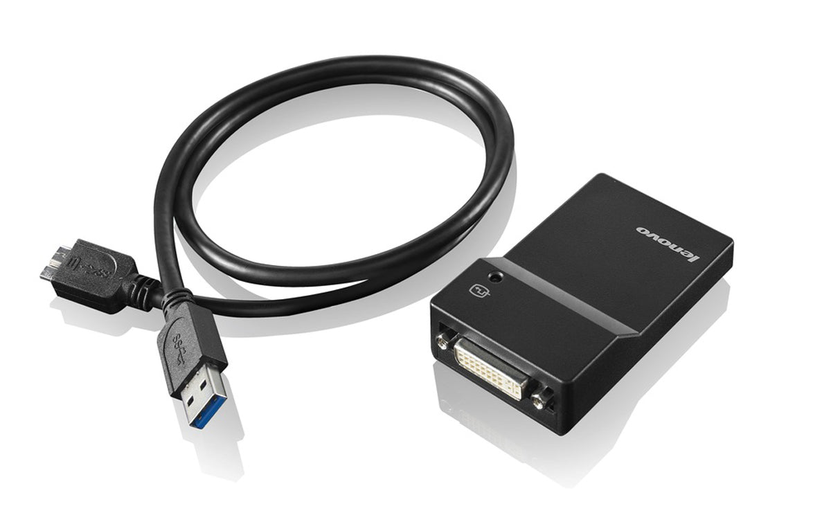 Lenovo USB 3.0 to DVI/VGA Monitor Adapter - Adaptateur vidéo externe - USB 3.0 - DVI
