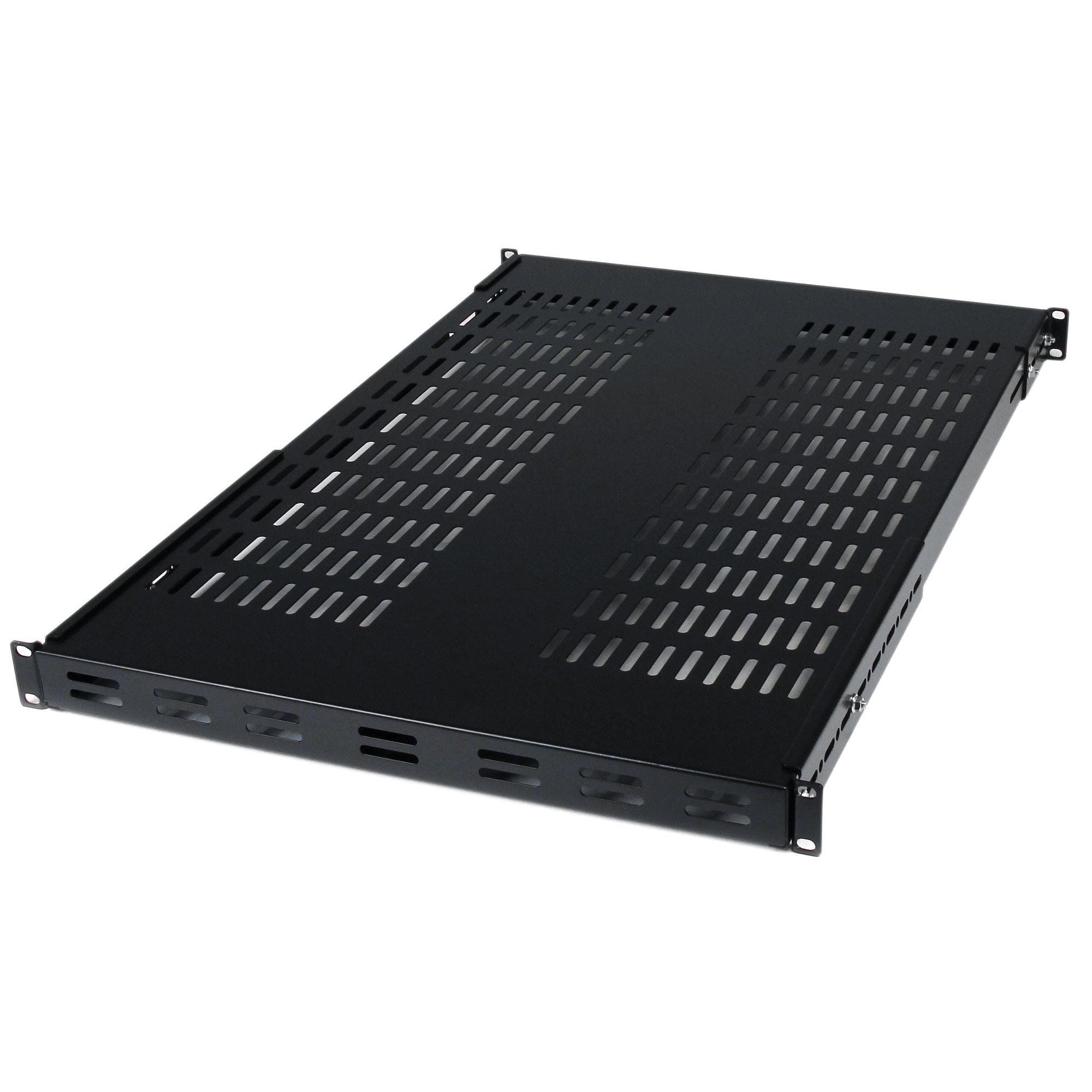 StarTech.com Étagère ventilée à profondeur reglable 1U montable en rack - Étagère pour rack - noir - 1U - 19" - pour P/N: CABSCRWS1224, RK1536BKF, RK1836BKF, RK3236BKF, RK4236BKB, RK4242BK24, RK4242BK30