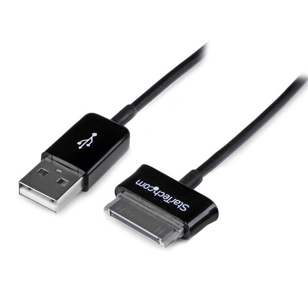 StarTech.com 2m Dock Connector to USB Cable for Samsung Galaxy Tab - galaxy tablet Cable - Samsung tab Cable (USB2SDC2M) - Câble de chargement / de données - USB mâle pour connecteur à 30 broches de station d'accueil Samsung mâle - 2 m - blindé - noir - p