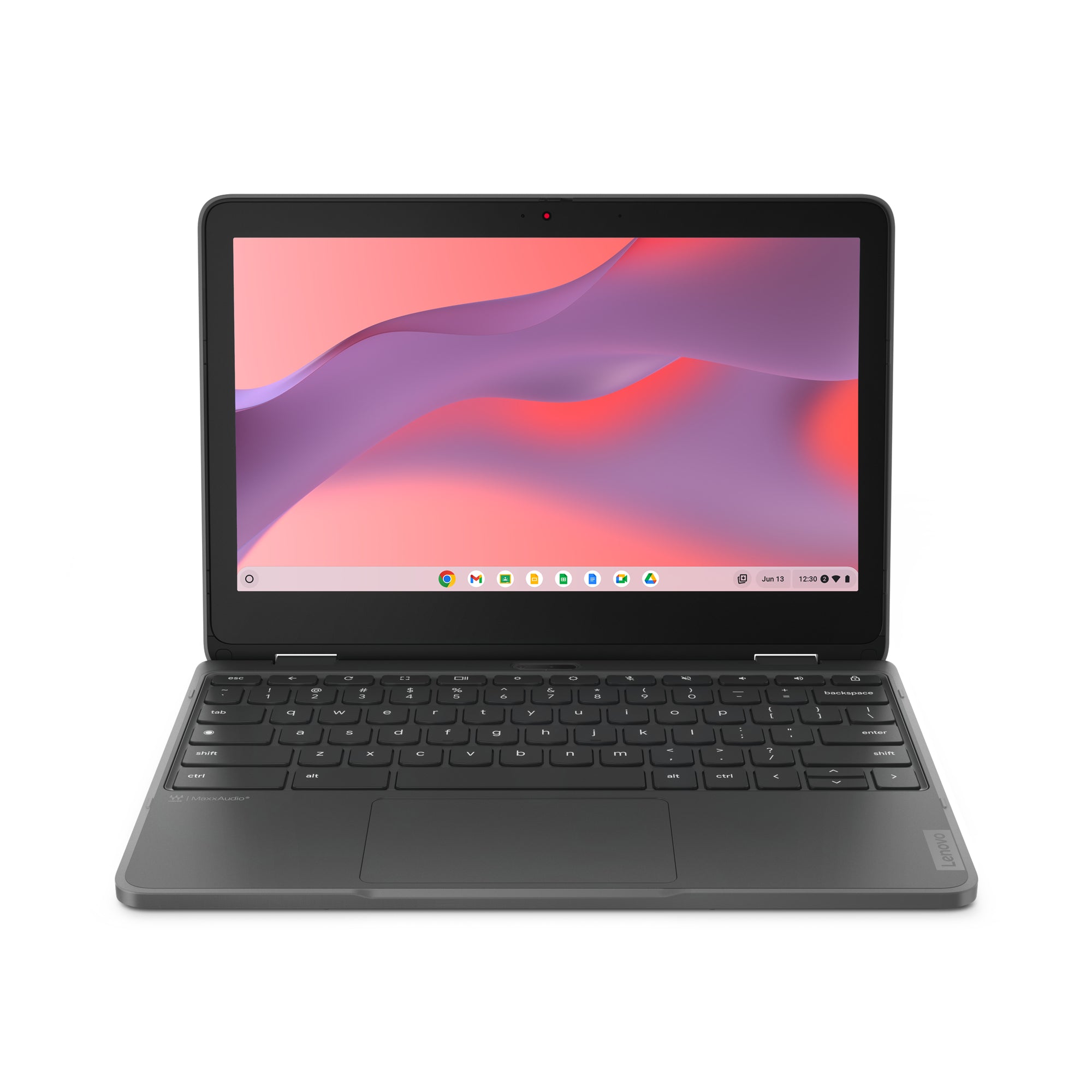 Lenovo 300e Yoga Chromebook Gen 4 82W2 - Conception inclinable - Kompanio 520 - Chrome OS - Mali-G52 2EE MC2 - 8 Go RAM - 64 Go eMMC - 11.6" IPS écran tactile 1366 x 768 (HD) - Wi-Fi 6 - gris graphite - clavier : Français