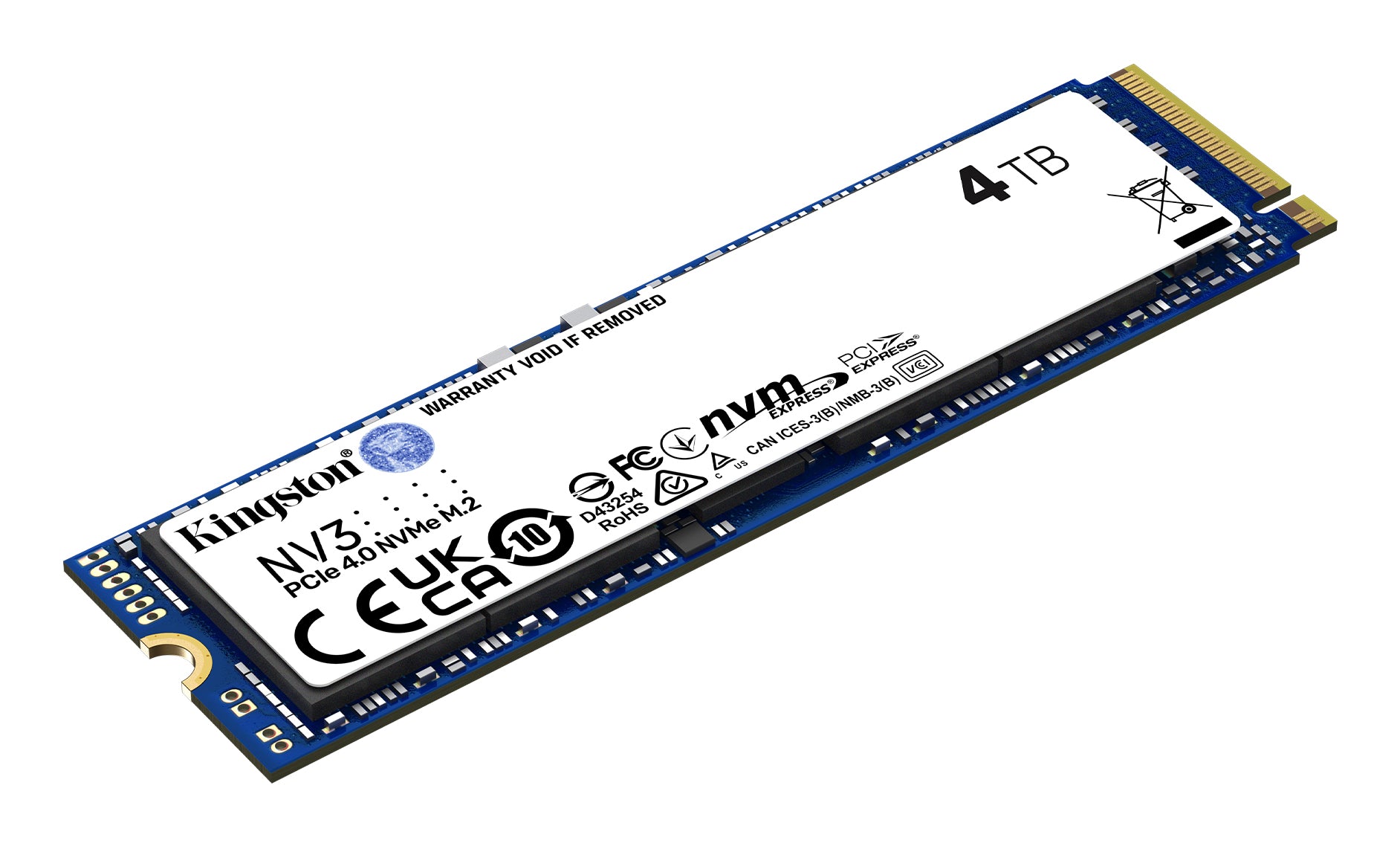 Kingston NV3 - SSD - 4 To - interne - M.2 2280 - PCIe 4.0 x4 (NVMe)