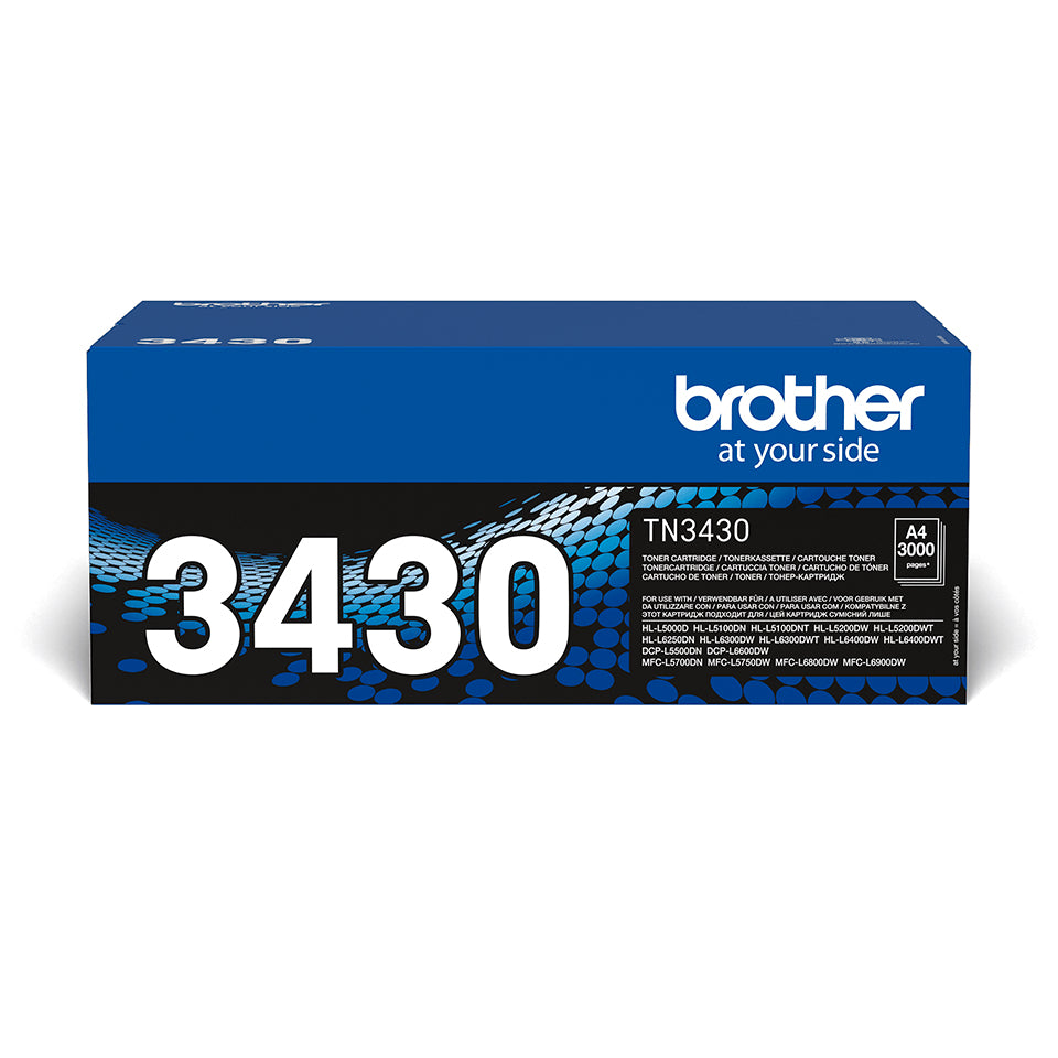 Brother TN3430 - Noir - original - cartouche de toner - pour Brother HL-L5000, L5050, L5100, L5200, L6450, MFC-L5700, L5750, L6800, L6900, L6950, L6970
