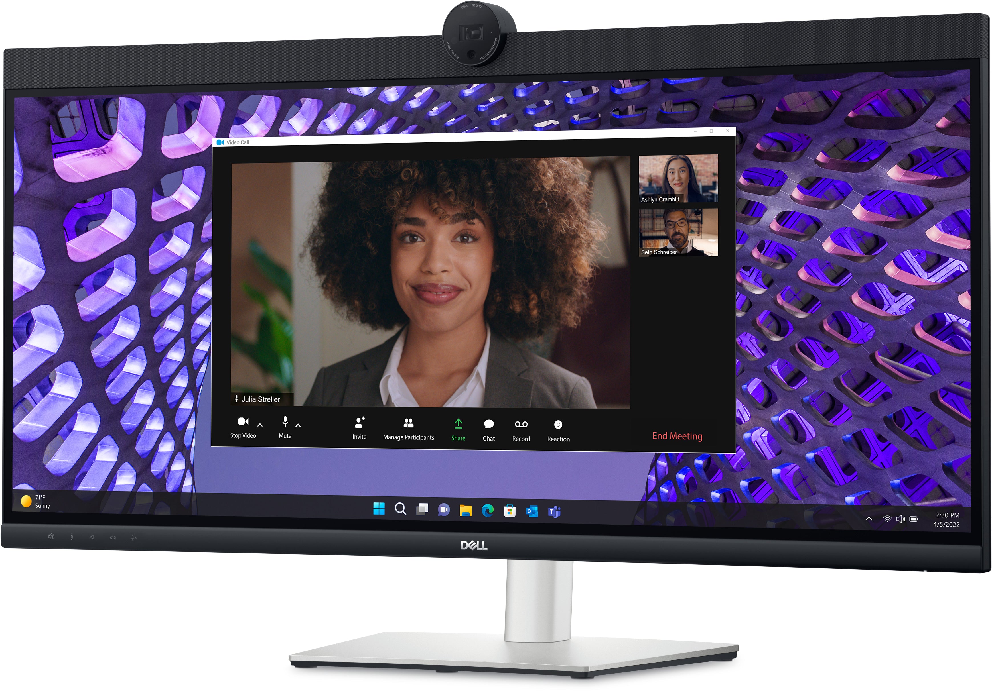 Moniteur 34.1" WQHD incurvé Video conference Dell P3424WEB