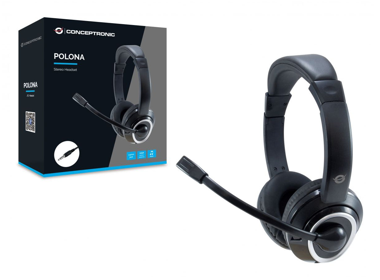 Casques avec Microphone Conceptronic POLONA02B Noir