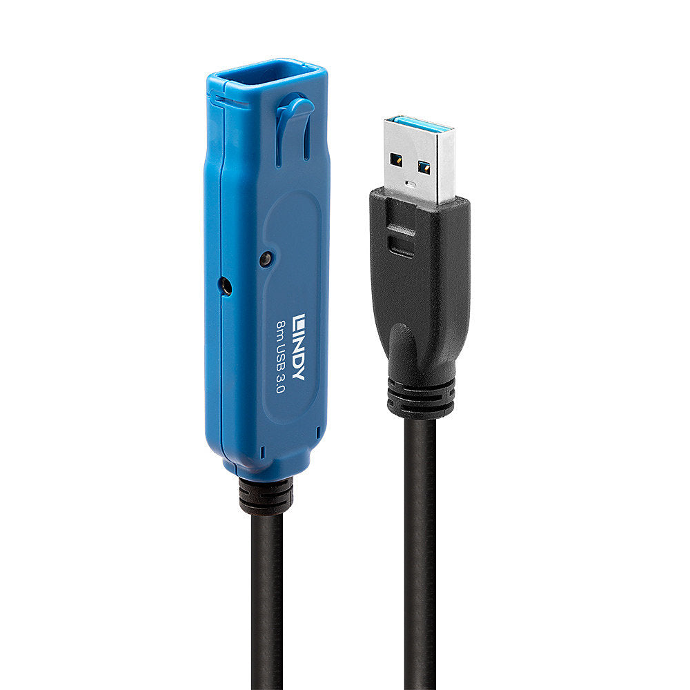 Câble USB LINDY 43158 8 m Bleu Noir