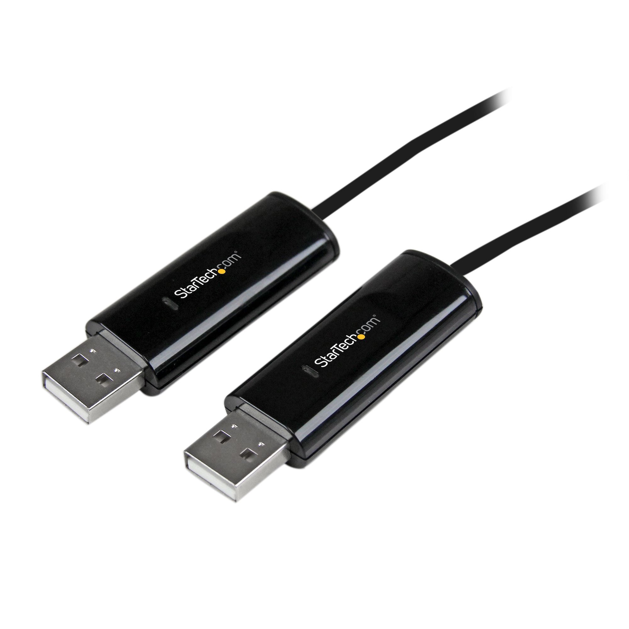 StarTech.com Câble KM USB 2.0 avec transfert de données - Commutateur USB clavier souris pour PC et Mac - Switch KM à 2 ports - Adaptateur de connexion directe - USB 2.0 - USB 2.0 - noir