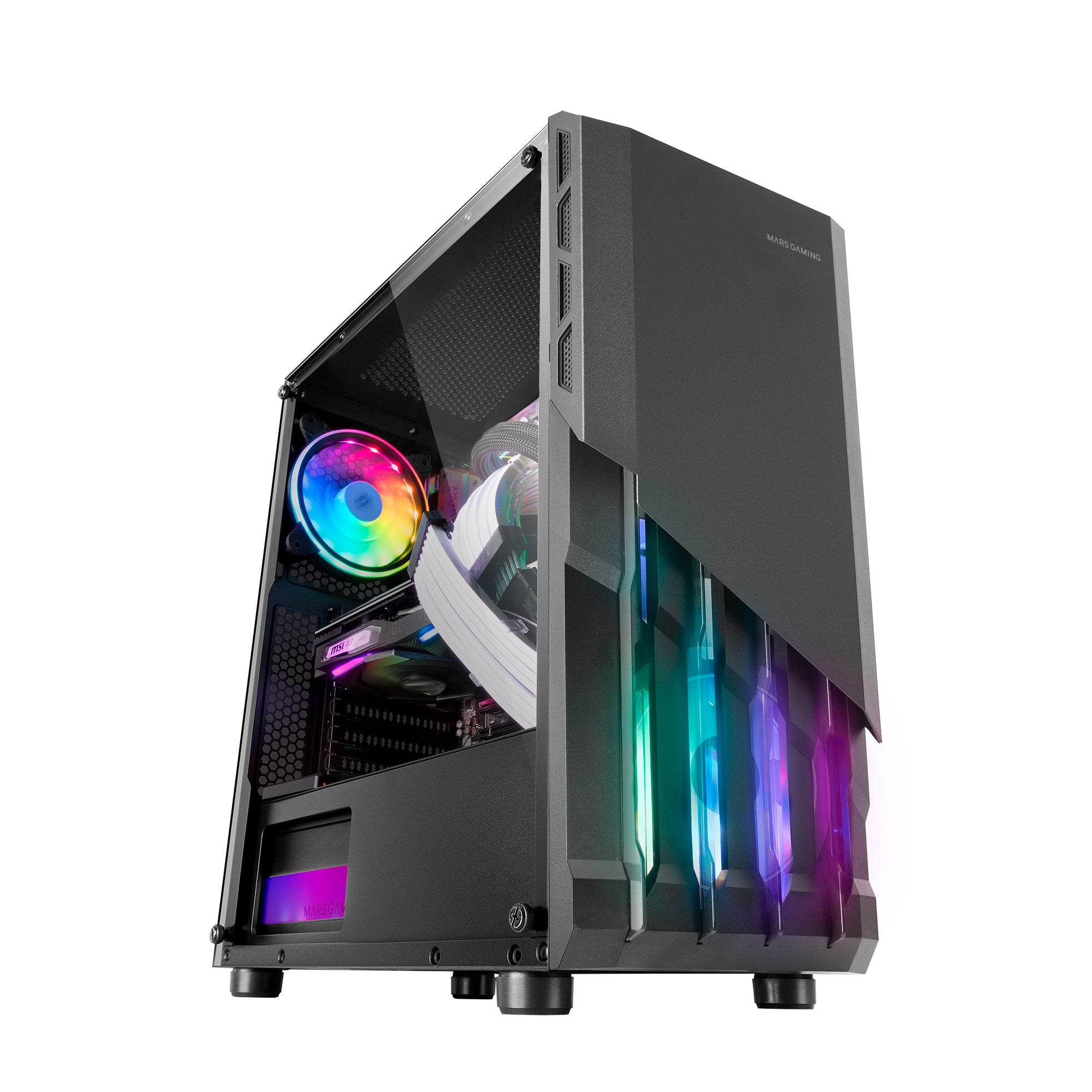 Boitier Moyen Tour ATX Mars Gaming MC-X2 RGB avec panneau vitré (Noir)