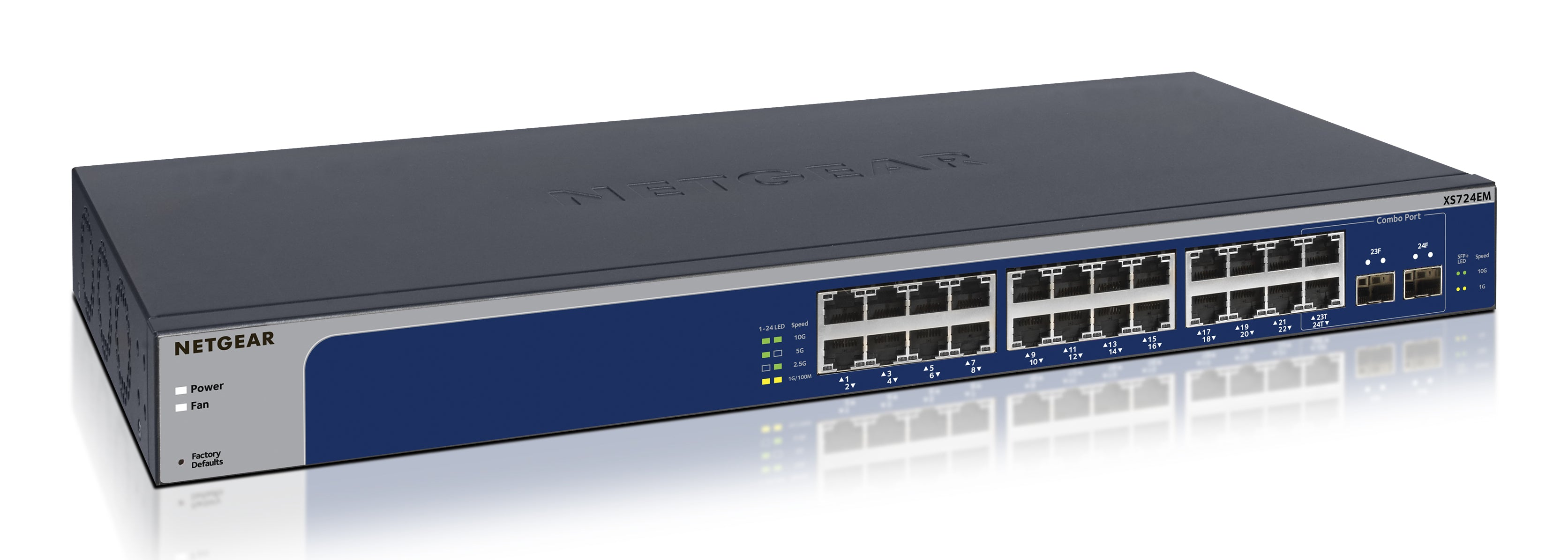 Switch Netgear XS724EM-200EUS Bleu Gris