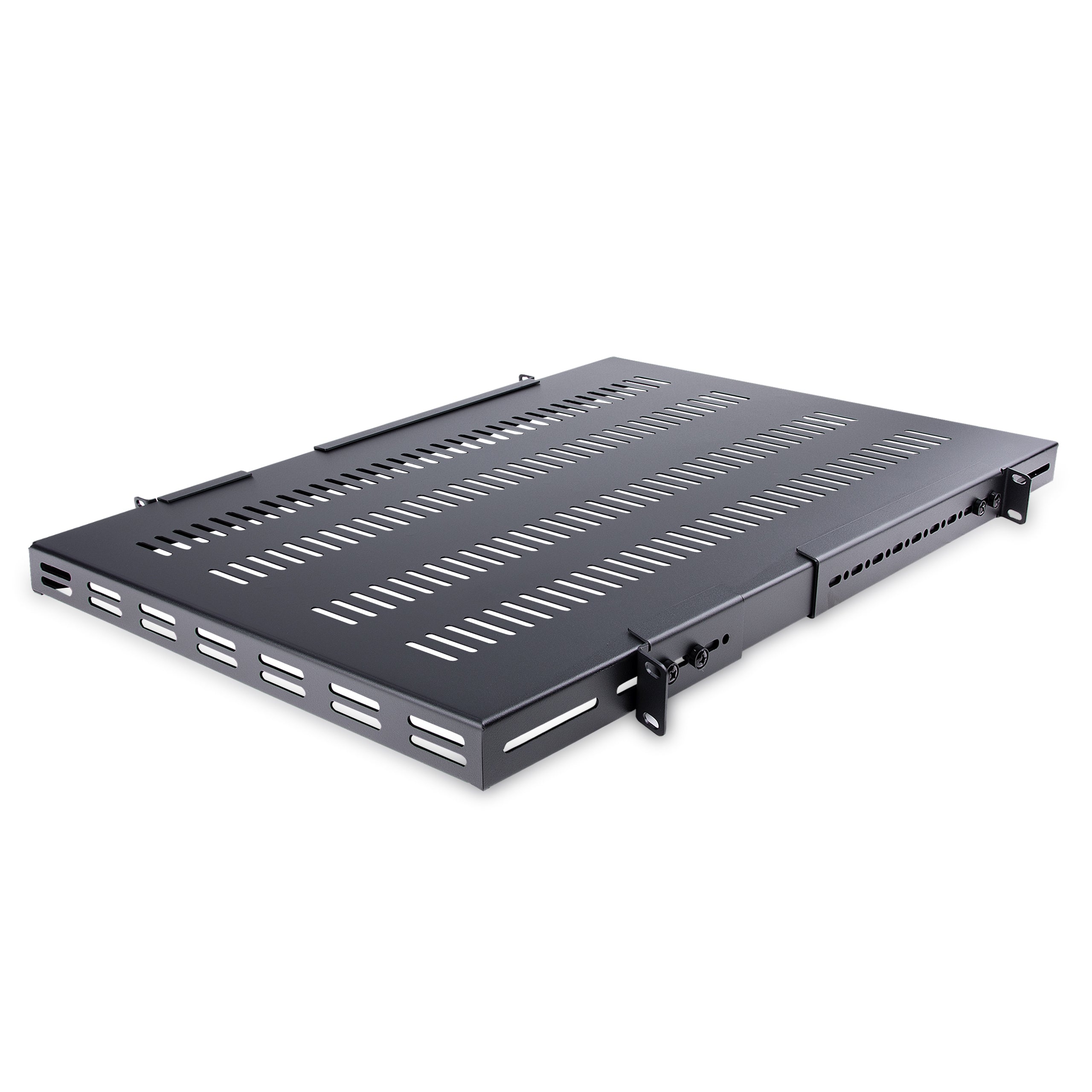 StarTech.com Étagère Réglable et Ventilée pour Montage en Rack de Serveur 1U - 150kg - Profondeur de Montage Réglable de 49,5 à 97,4cm Plateau Universel pour Rack d'Équipement AV/Réseau 19" - Profondeur 69,8cm - Étagère pour rack - noir - 1U - 19" - pour 
