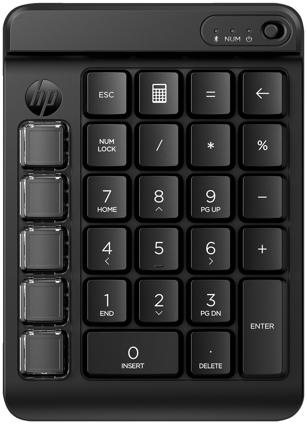 HP 430 - Pavé numérique - 9 touches programmables, faible course des touches, capuchons de touches interchangeables avec autocollants - sans fil - Bluetooth 5.3 - Anglais - noir Jack