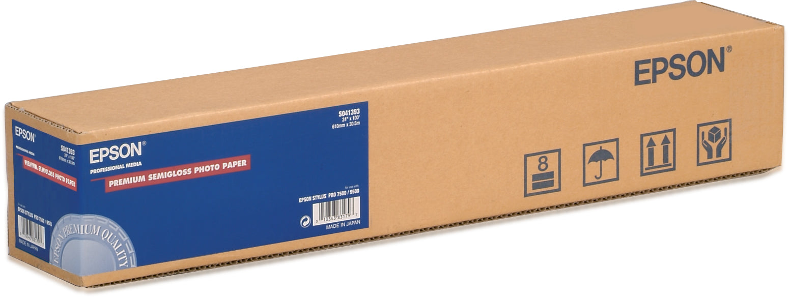 Epson Premium Semigloss Photo Paper - Semi-brillant - Rouleau (61 cm x 30,5 m) - 165 g/m² - 1 rouleau(x) papier photo - pour SureColor SC-P10000, P20000, P7500, P9500, T2100, T3100, T3400, T3405, T5100, T5400, T5405