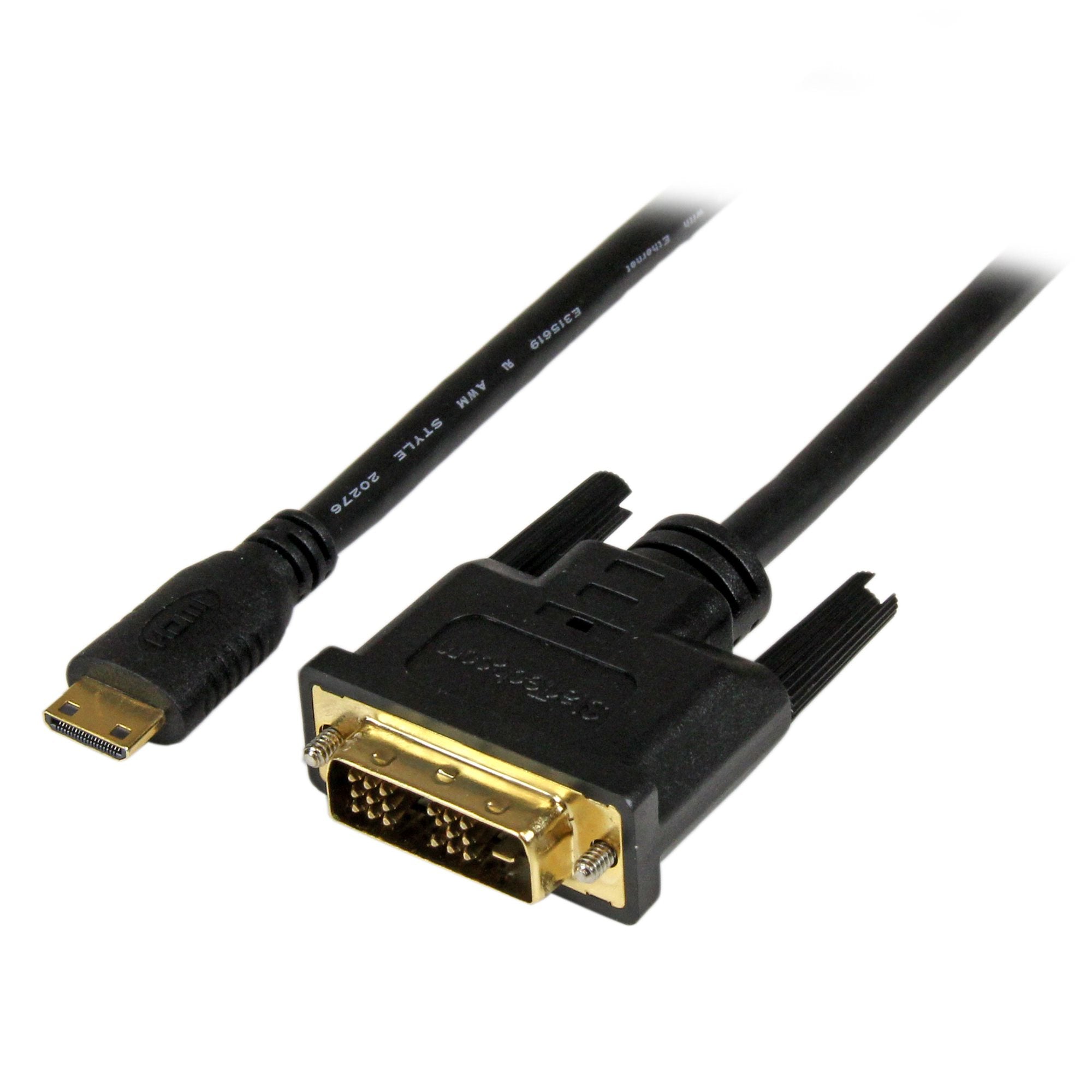 StarTech.com Câble Adaptateur Mini HDMI® vers DVI-D M/M pour Tablet et Caméra - 1x Mini HDMI (Type C) Mâle, 1x DVI-D (18+1) Mâle - 2 m - Câble adaptateur - DVI-D mâle pour 19 pin mini HDMI Type C mâle - 2 m - blindé - noir