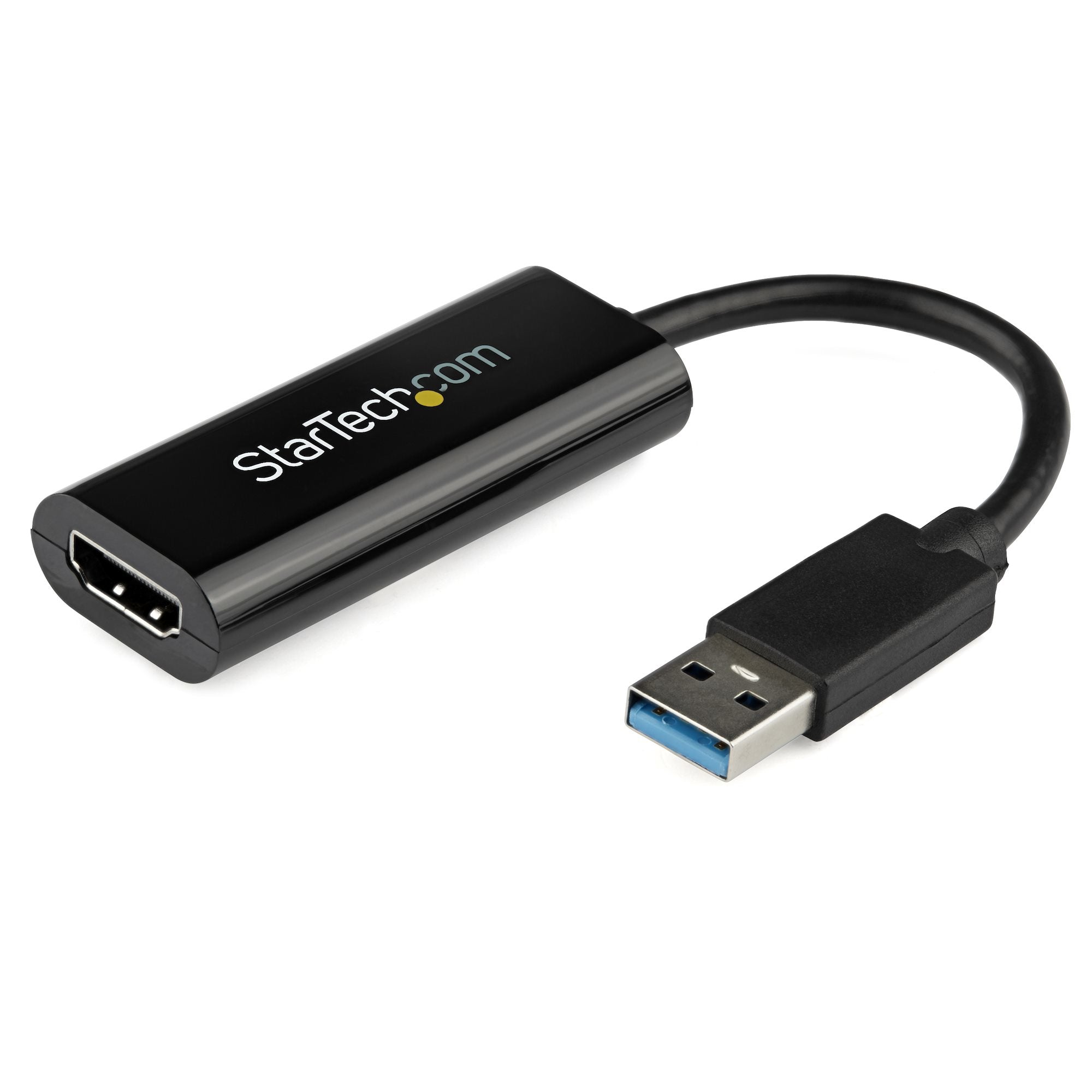 StarTech.com Adaptateur USB vers HDMI - Carte graphique externe - USB 3.0 - Slim - 1080p - Adaptateur multi-écrans - Câble adaptateur - Conformité TAA - USB type A mâle pour HDMI femelle - 19 cm - noir - support 1080p - pour P/N: HDDVIMM3, HDMM12, HDMM15,