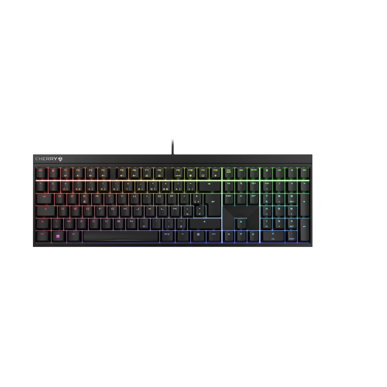 CHERRY MX 2.0S - Clavier - backlit - USB - AZERTY - Français - commutateur : CHERRY MX Red - noir