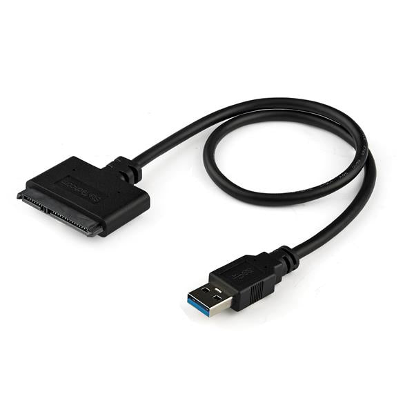 StarTech.com Câble adaptateur USB 3.0 vers SATA III pour HDD/SSD SATA 2,5" avec UASP - Convertisseur USB vers SATA pour disque dur - Noir - Contrôleur de stockage - 2.5" - SATA 6Gb/s - USB 3.0