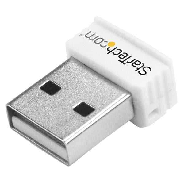 StarTech.com USB 150Mbps Mini Wireless N Network Adapter - 802.11n/g 1T1R USB WiFi Adapter - White USB Wireless Adapter - Wireless NIC (USB150WN1X1W) - Adaptateur réseau - USB 2.0 - 802.11b/g/n - blanc