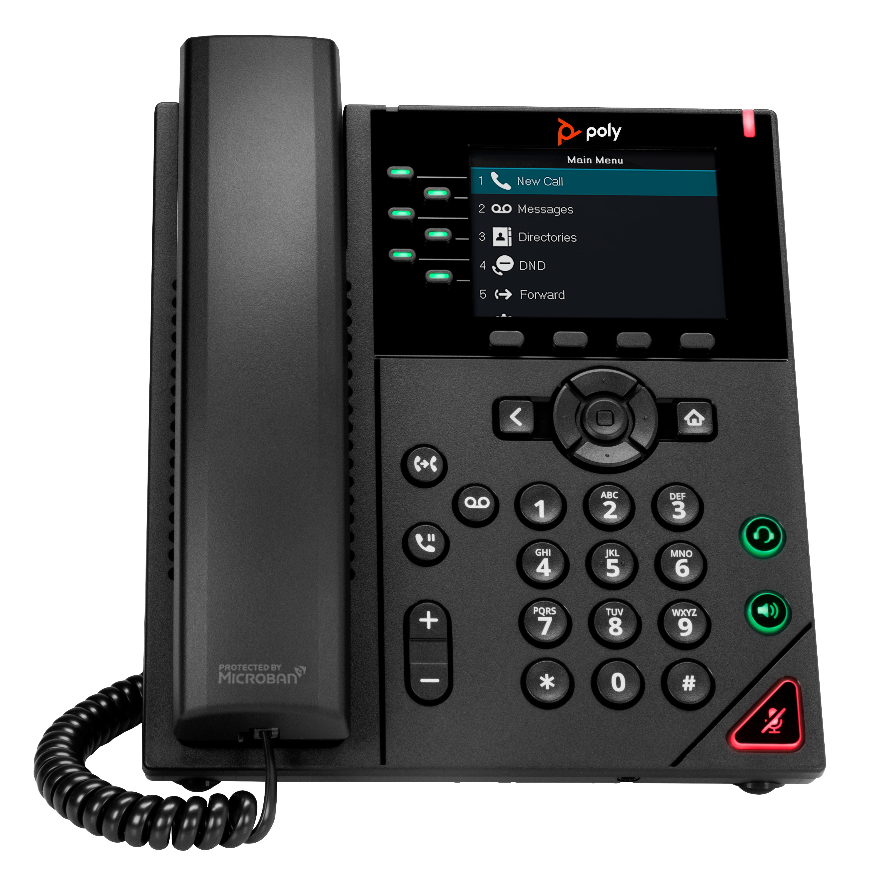 HP Poly VVX 350 - Téléphone VoIP - (conférence) à trois capacité d'appel - SIP, SDP - 6 lignes - 24 lignes - noir