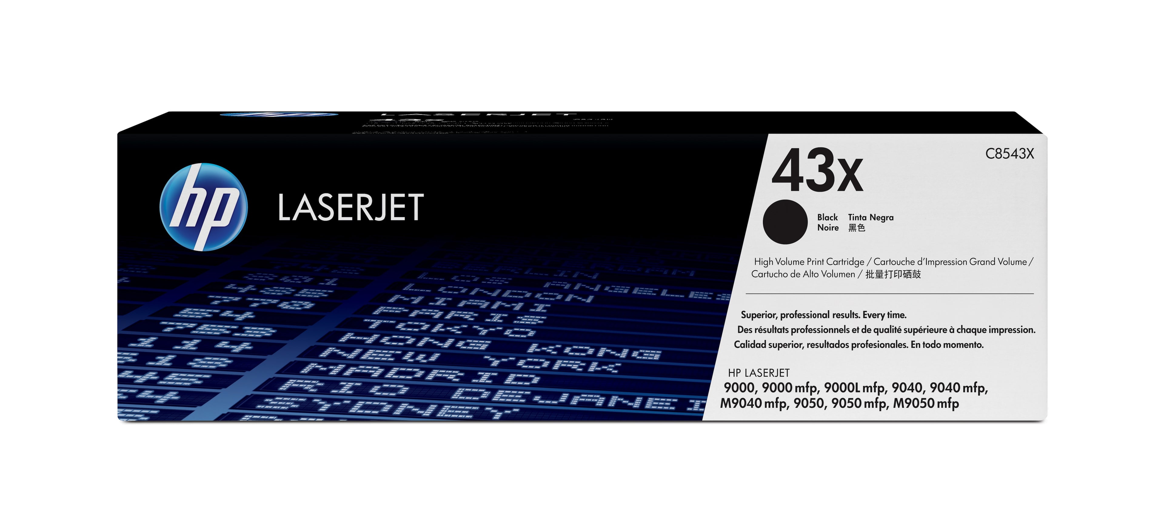 HP 43X - À rendement élevé - noir - original - LaserJet - cartouche de toner (C8543X) - pour LaserJet 9000, 9040, 9050, 9055, 9065, 9085