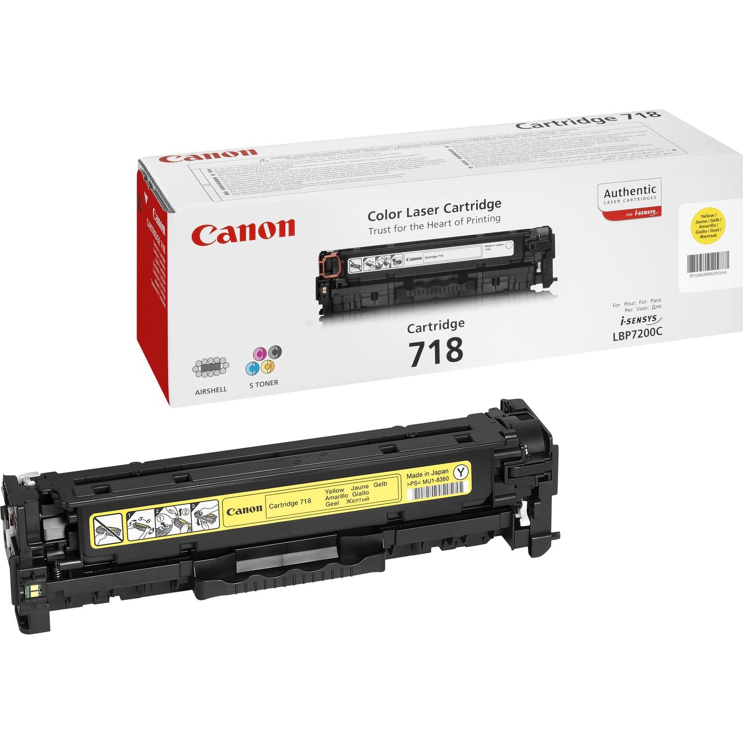 Canon 718 Yellow - Jaune - original - cartouche de toner - pour imageCLASS LBP7200; i-SENSYS MF8330, MF8350; Laser Shot LBP-7200; Satera MF8330, MF8350