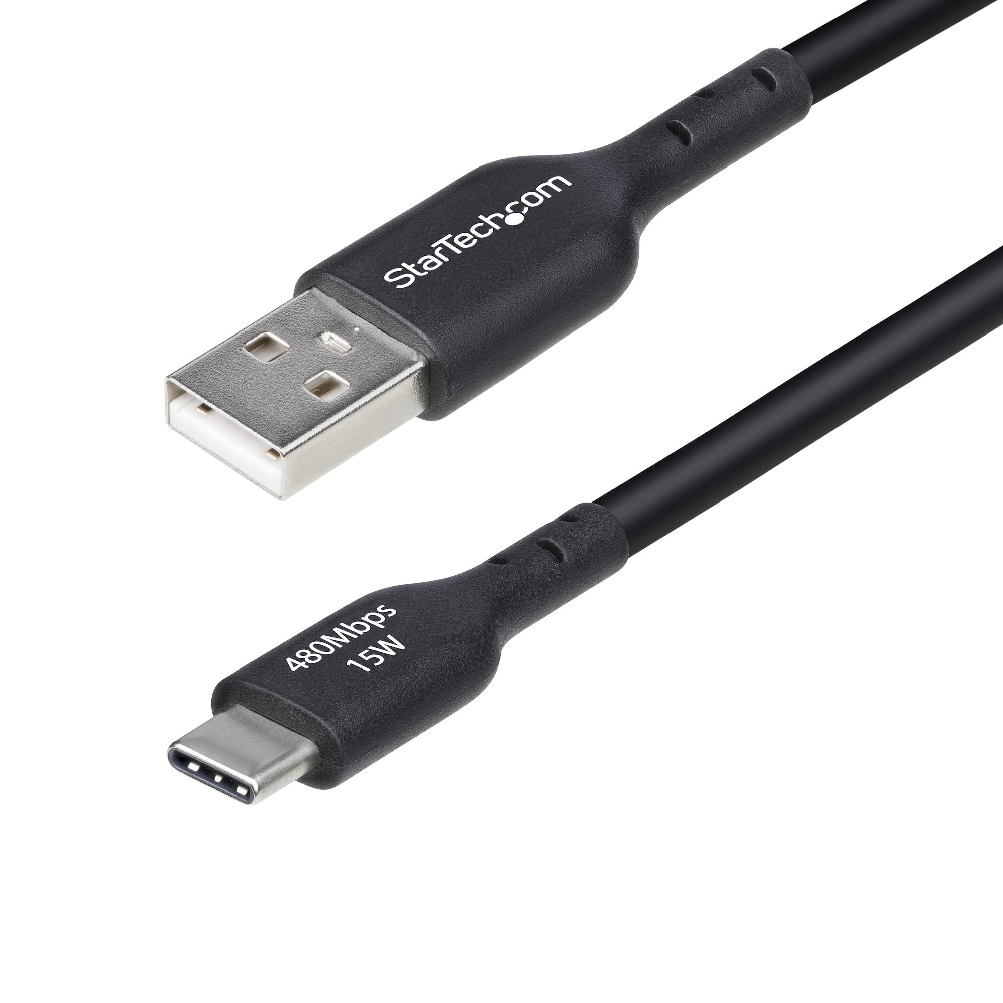 StarTech.com 4m (13ft) USB-A to USB-C Charging Cable, Charger Cord, M/M - Câble USB - USB (M) pour 24 pin USB-C (M) - USB 2.0 - 3 A - 4 m - sans halogène, passif, charge et synchronisation, USB Fast Charge (15W) - noir