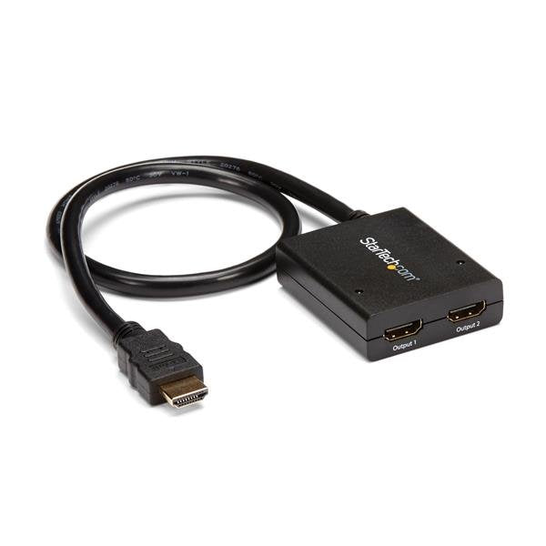 StarTech.com Répartiteur vidéo HDMI 4K à 2 ports - Splitter HDMI 1 x 2 alimenté par USB ou adaptateur d'alimentation - 4K @ 30Hz - Répartiteur vidéo/audio - 2 x HDMI - de bureau - pour P/N: ST121SHD50, SVA5M3NEUA