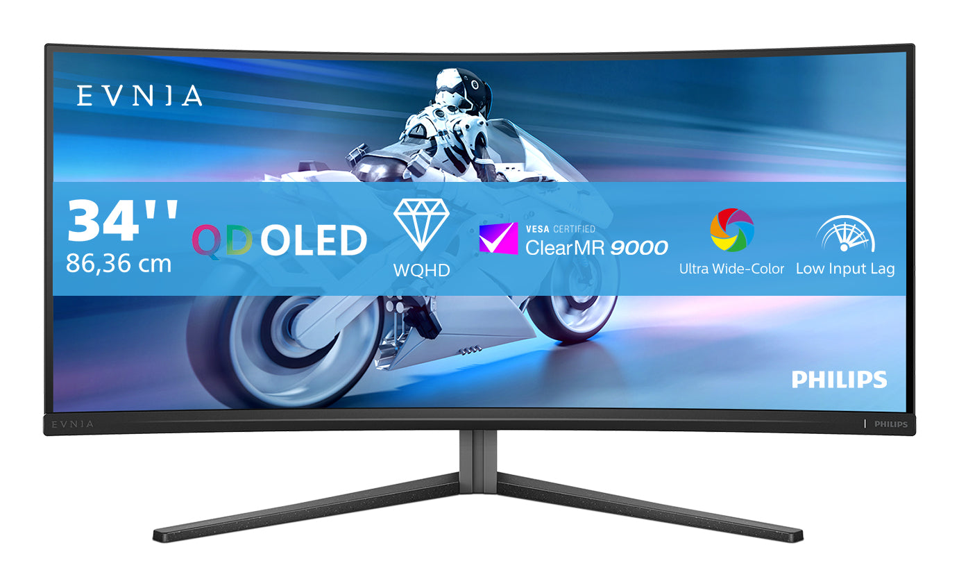 Ecran incurvé 34" Philips Evnia 34M2C6500 OLED WQHD 100Hz (Noir)