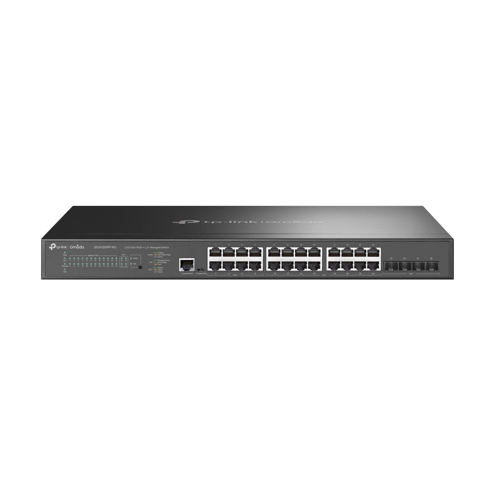 TP-Link JetStream TL-SG3428XPP-M2 V1 - Commutateur - C2+ - Géré - 16 x 10/100/1000/2.5G (PoE+) + 8 x 10/100/1000/2500 (PoE++) + 4 x 10 Gigabit SFP+ - Montable sur rack - PoE++ (500 W)