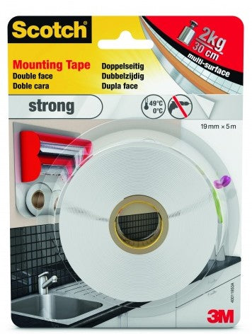 Ruban adhésif double face Scotch 19 mm x 5 m Blanc