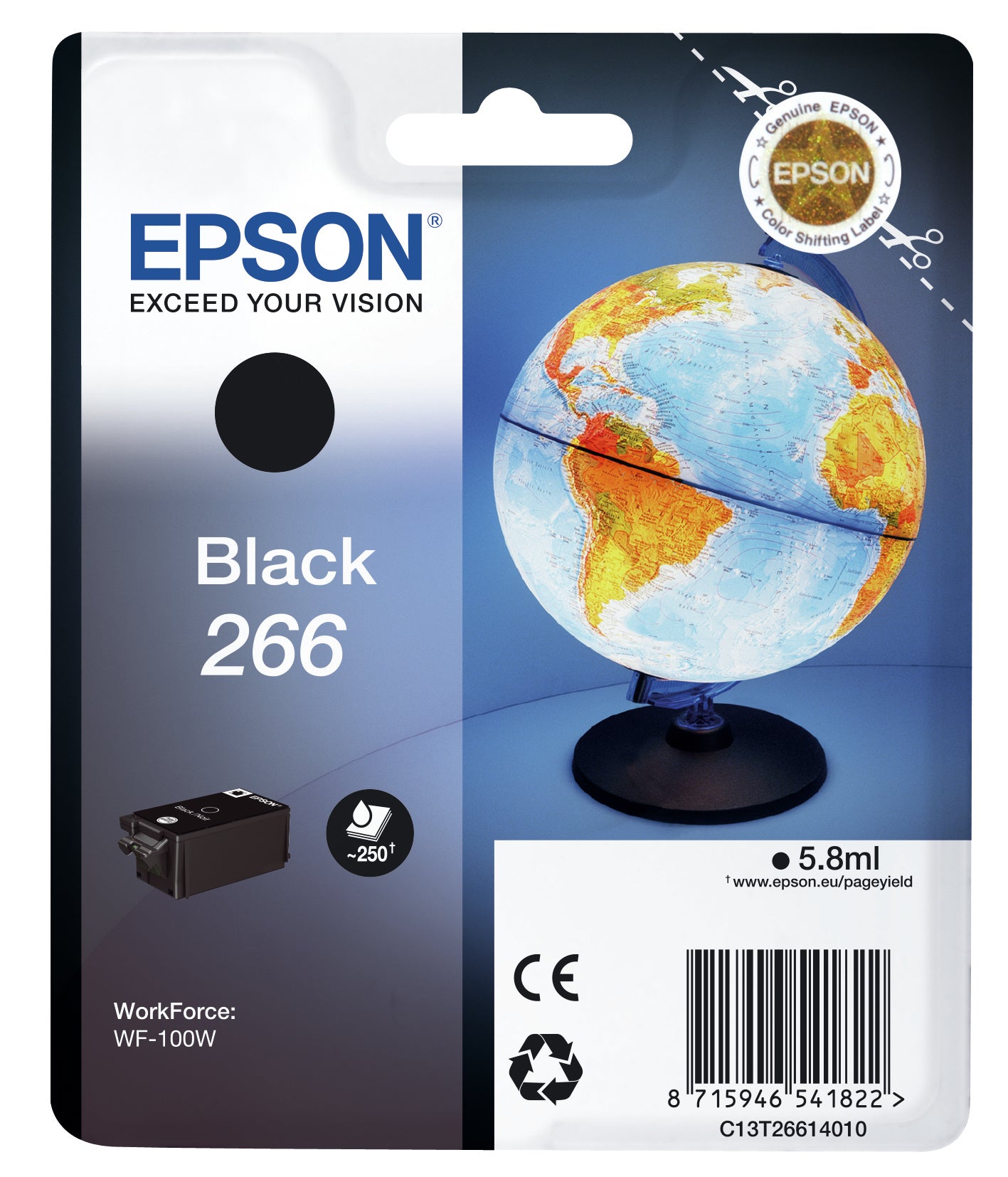 Epson 266 - 6 ml - noir - original - cartouche d'encre - pour WorkForce WF-100W