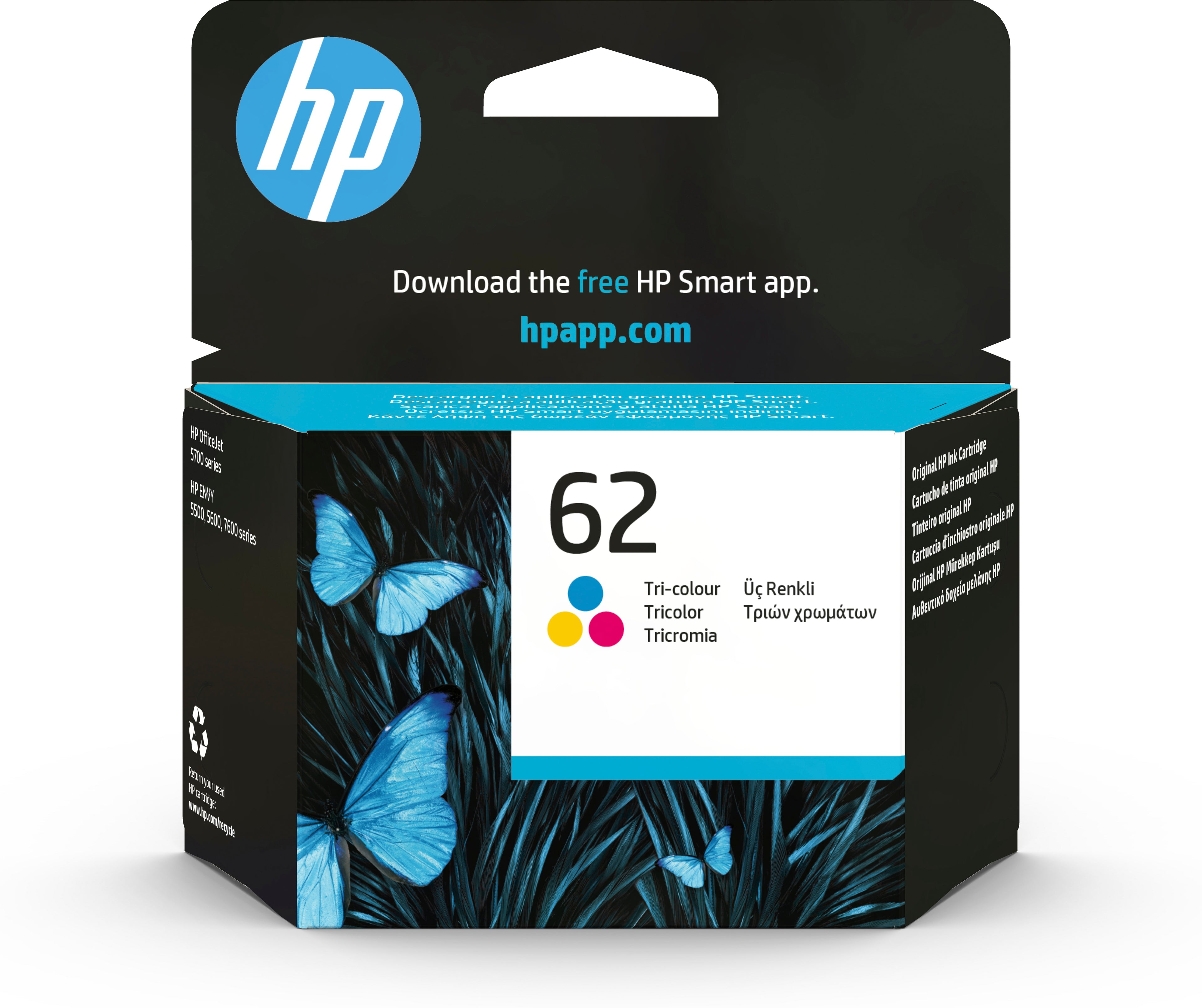Cartouche d'encre originale HP 62 Tricolore Cyan/Magenta/Jaune