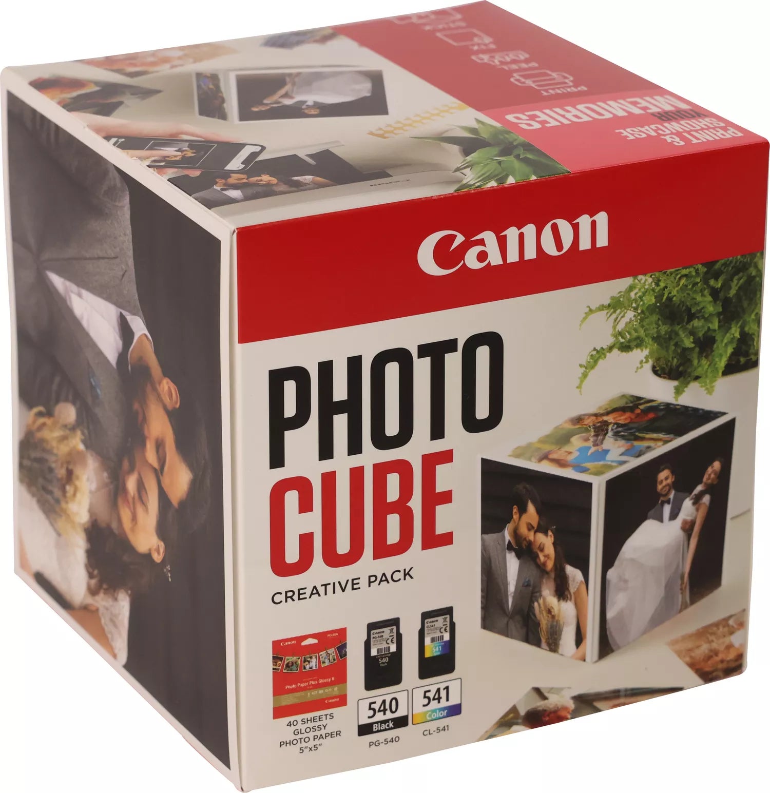 Canon Photo Cube Creative Pack - Brillant - pack de 2 - noir, couleur (cyan, magenta, jaune) - original - jeu de papier / cartouche d'encre - pour PIXMA TS5150, TS5151