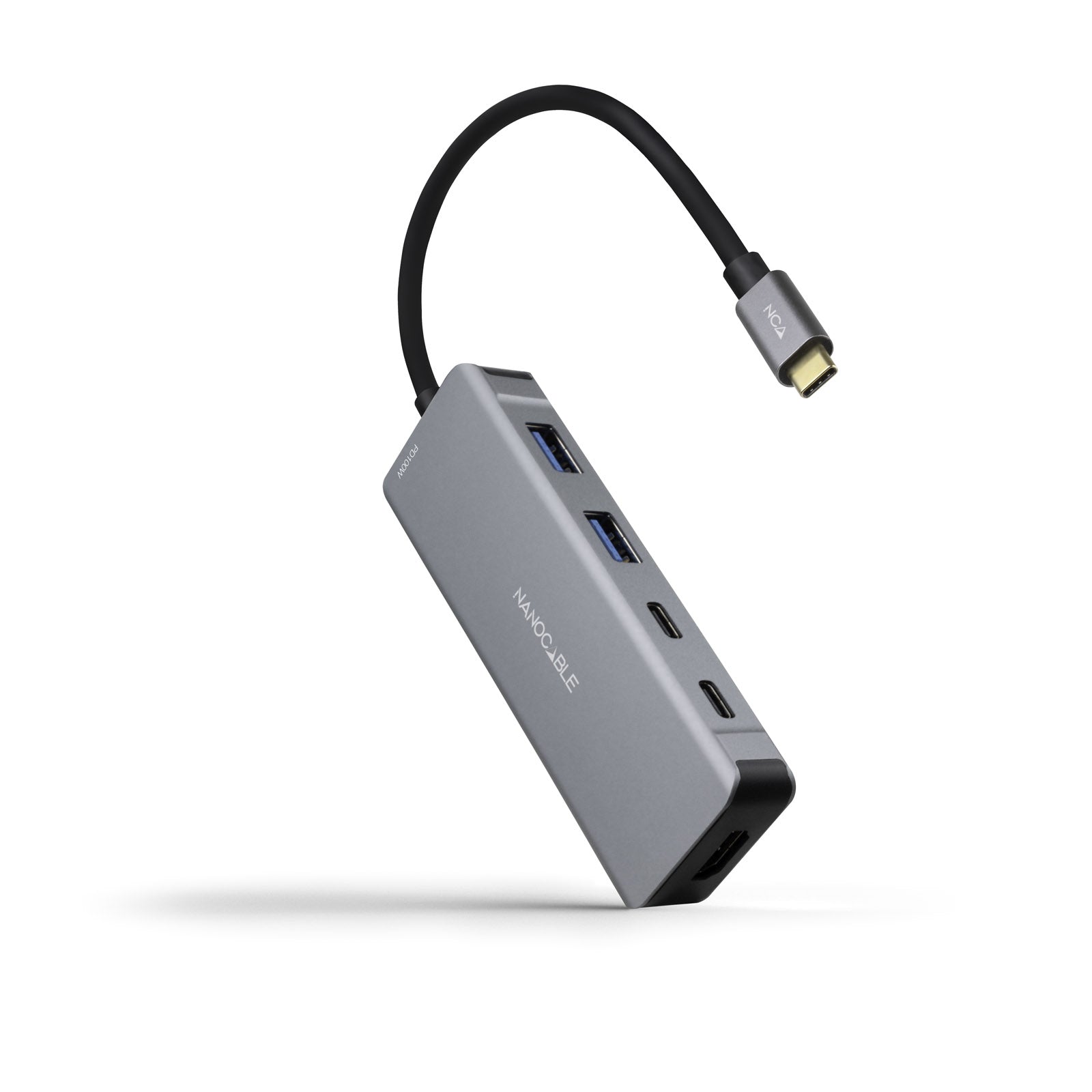 Adaptateur USB-C 3.2 Nanocable vers HDMI, USB Type A/C (Gris)