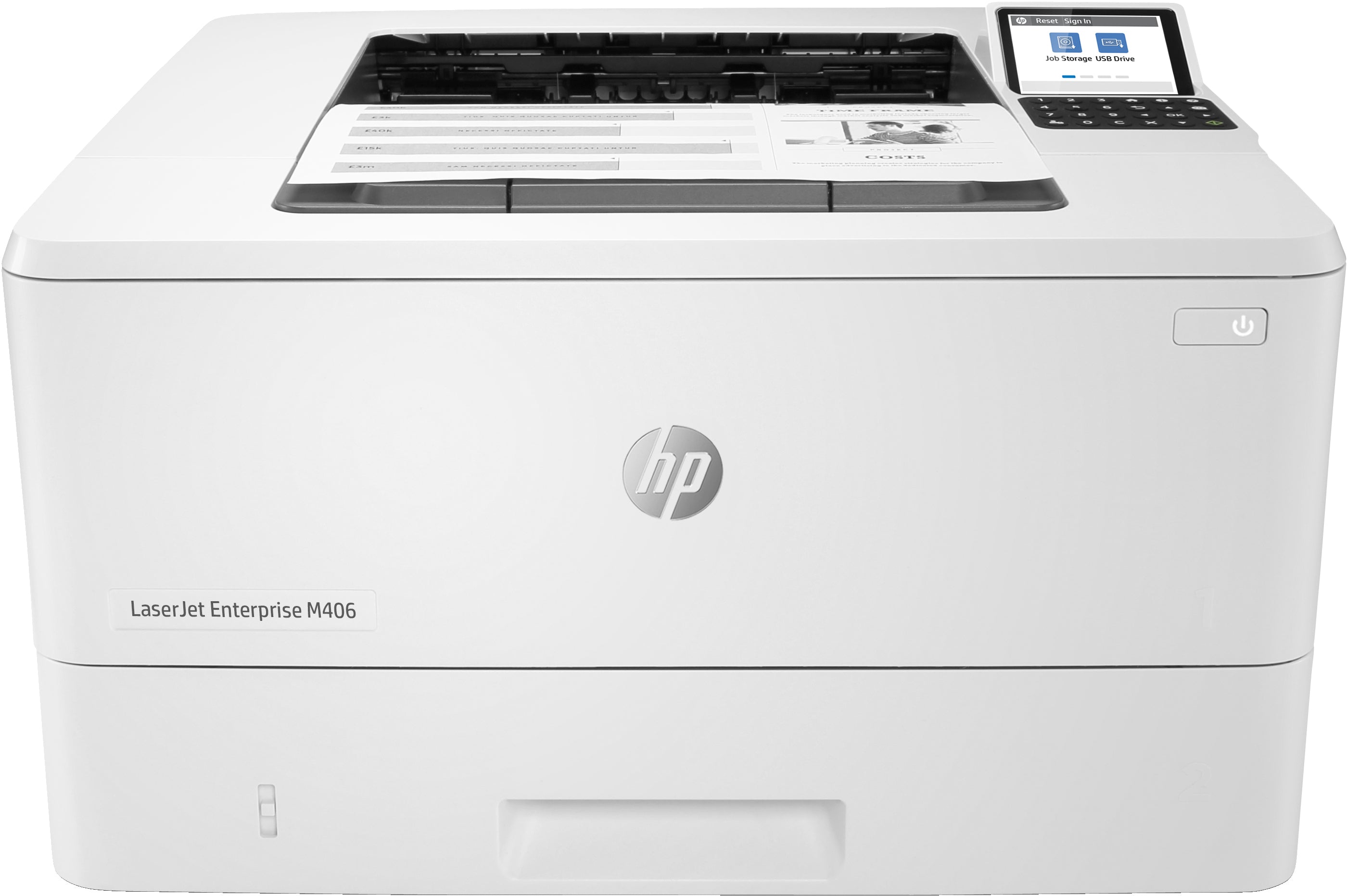 HP LaserJet Enterprise M406dn - Imprimante - Noir et blanc - Recto-verso - laser - A4/Legal - 1200 x 1200 ppp - jusqu'à 40 ppm - capacité : 350 feuilles - USB 2.0, Gigabit LAN, hôte USB 2.0