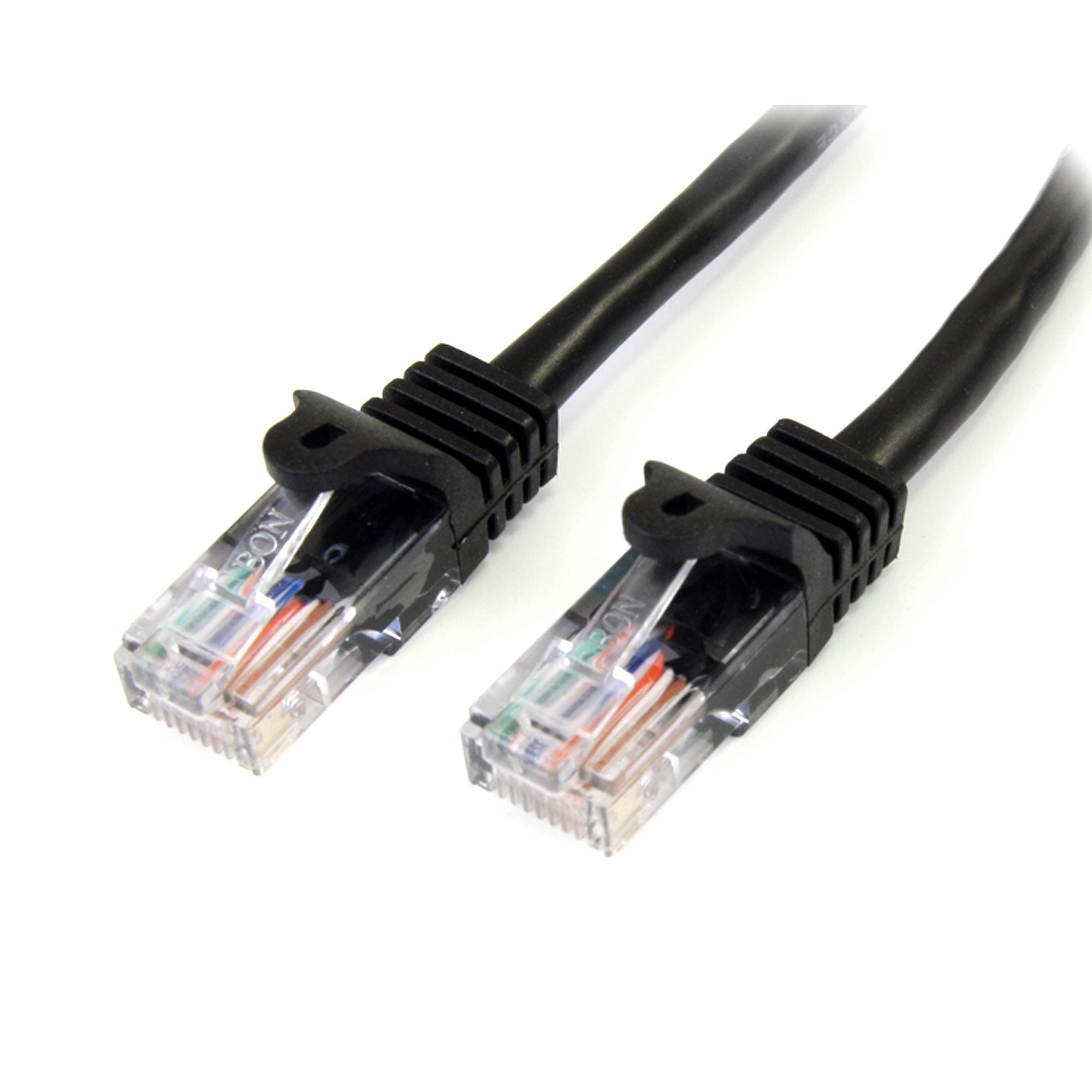 StarTech.com Câble réseau Cat5e UTP sans crochet de 3 m - Cordon Ethernet RJ45 anti-accroc - Câble patch - M/M - Noir - Cordon de raccordement - RJ-45 (M) pour RJ-45 (M) - 3 m - UTP - CAT 5e - sans crochet - noir