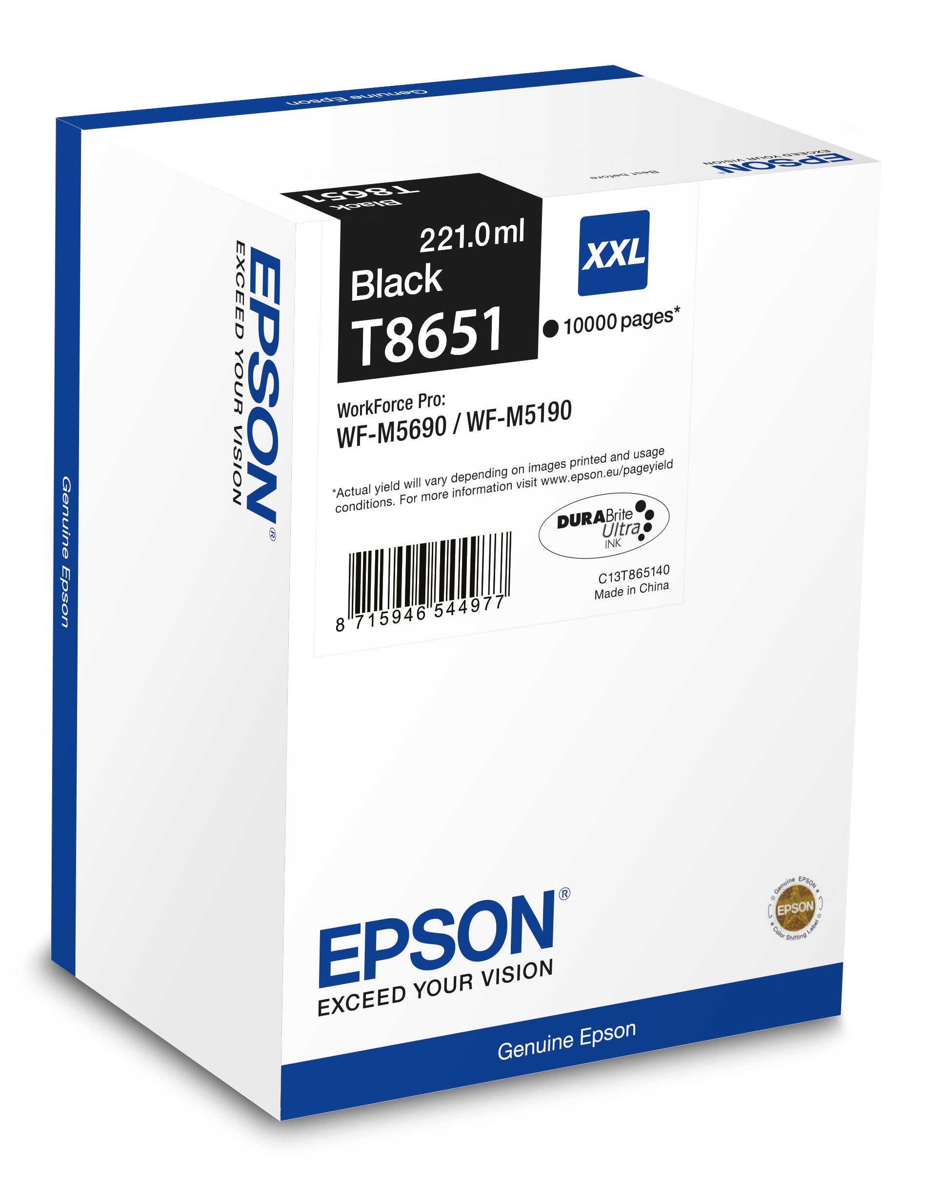 Cartouche d'encre originale Epson T8651 Noir