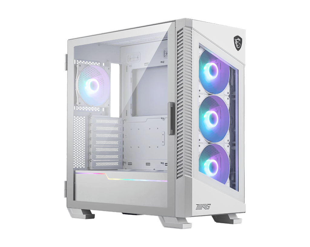 Boitier Moyen Tour ATX MSI MPG Velox 100R RGB avec panneaux vitrés (Blanc)