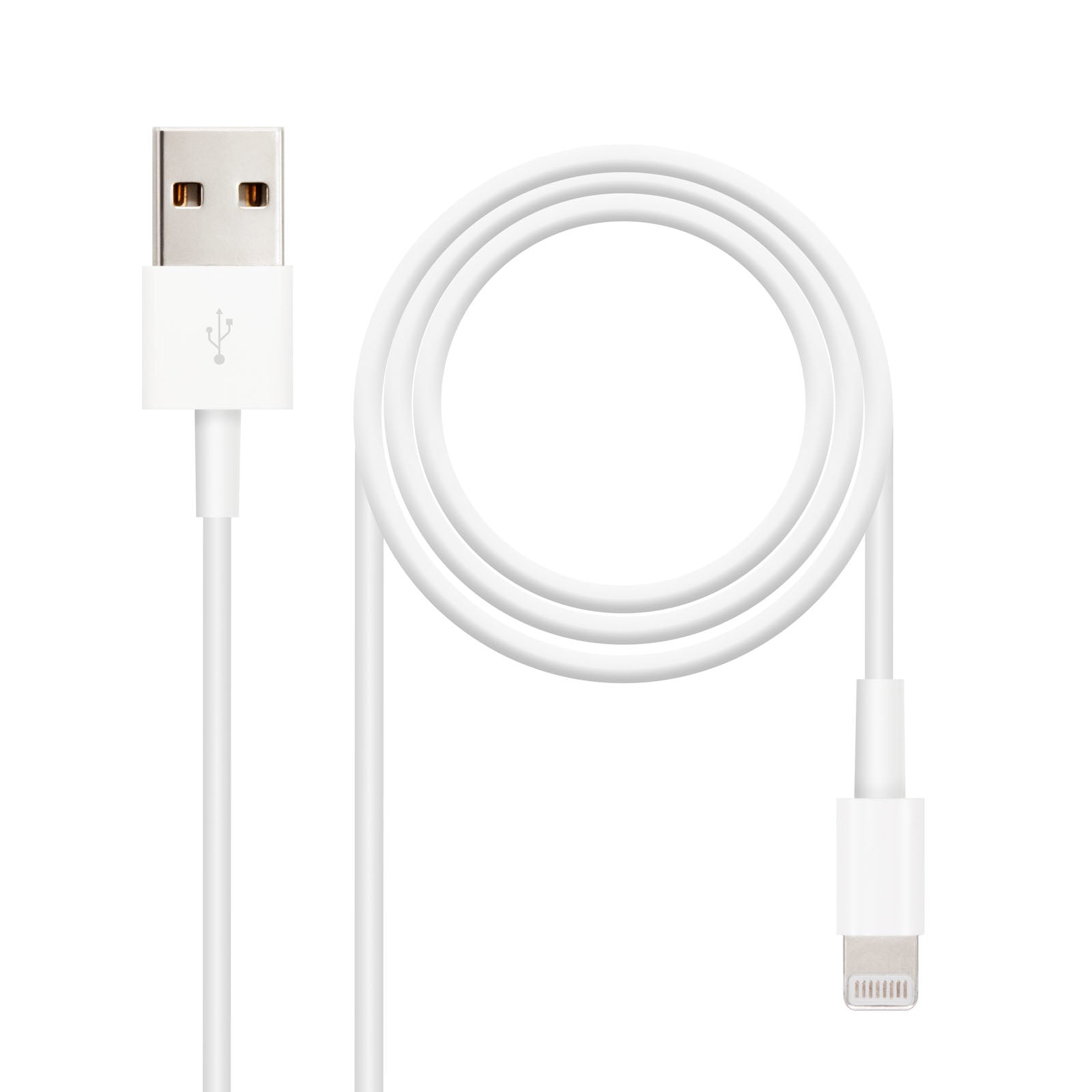 Câble Nanocable USB-A - Lightning M/M 2m (Blanc)
