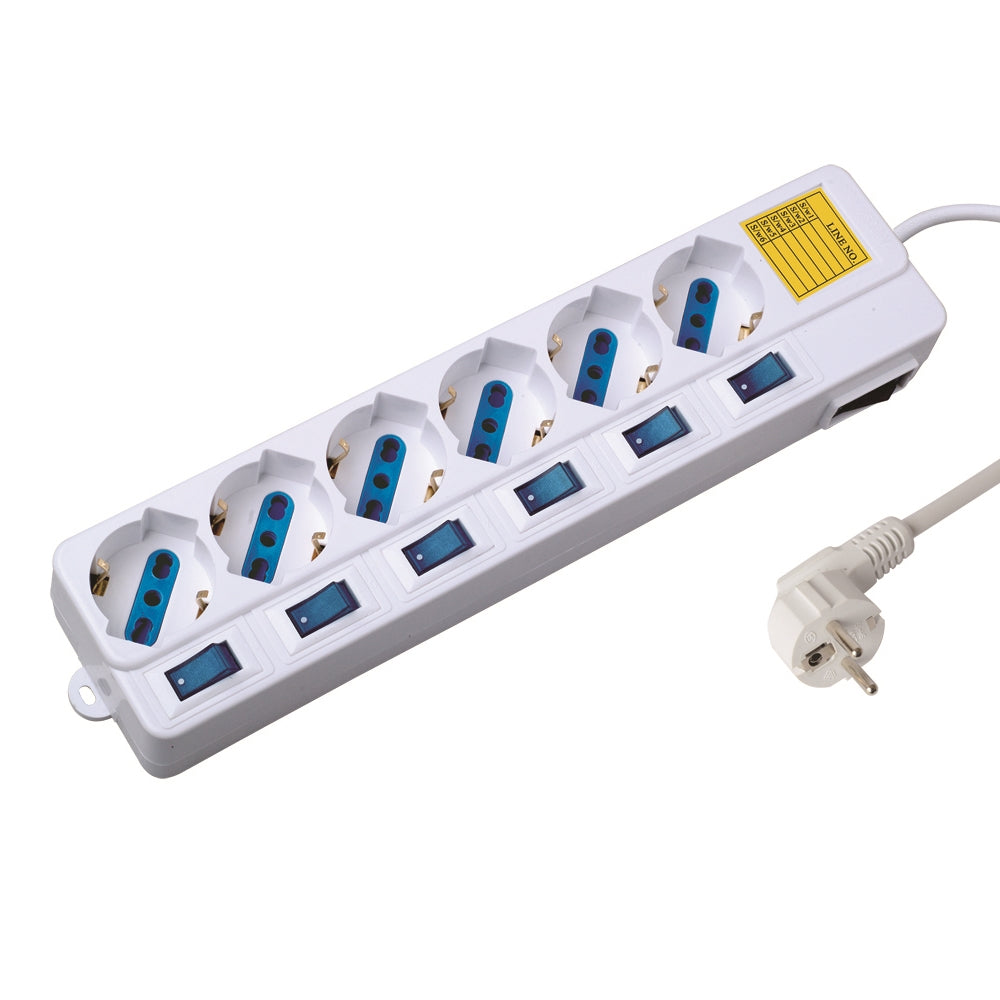 Multiprise 6 Prises avec Interrupteur Ewent EW3932 1,5 m 2500W (1,5 m)