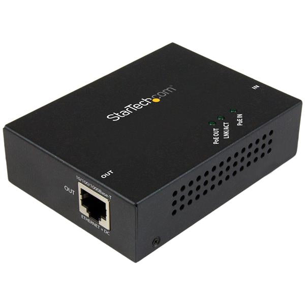 StarTech.com Répéteur Gigabit PoE+ à 1 port - Extendeur réseau Power over Ethernet 802.3at et 802.3af - Gigabit PoE extender - 100 m - Relais - 1GbE - 10Base-T, 100Base-TX, 1000Base-T - jusqu'à 100 m - pour P/N: ST12MHDLANU